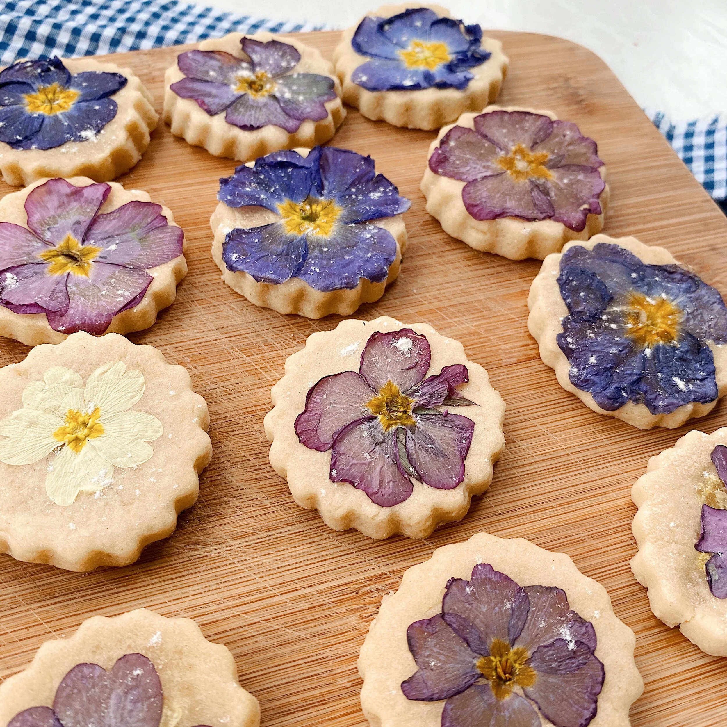 Baking edible flower biscuits — BECKI CLARK