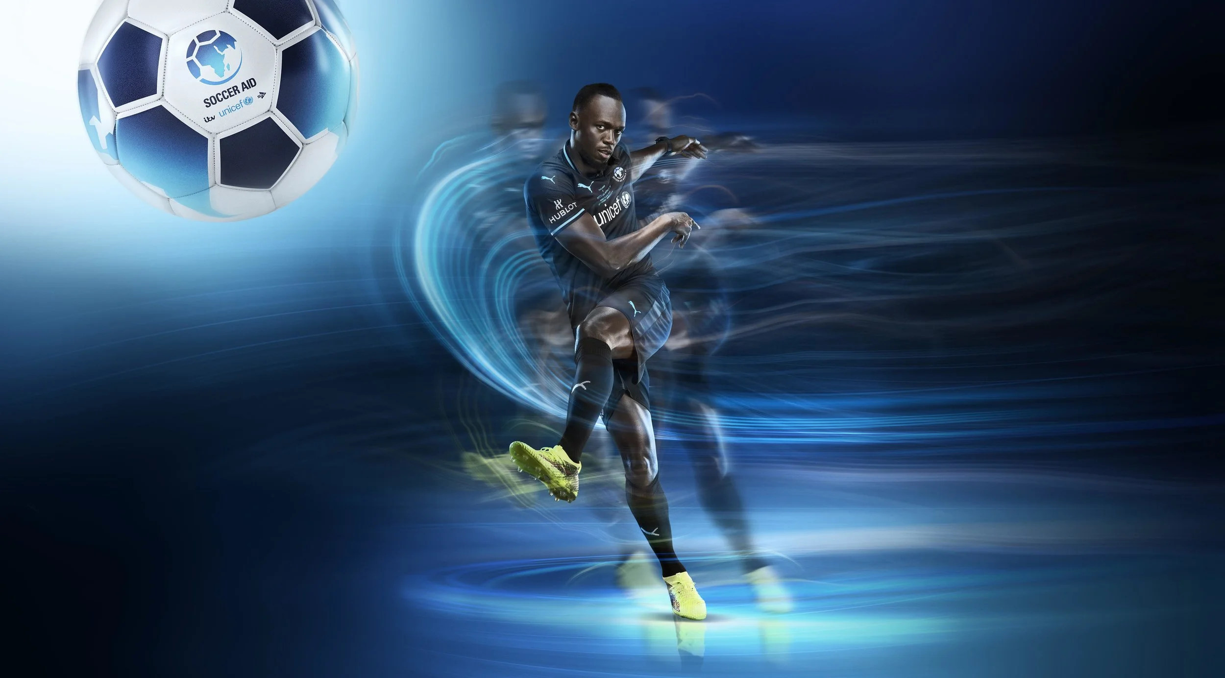 Usain Bolt Soccer Aid sports event photography