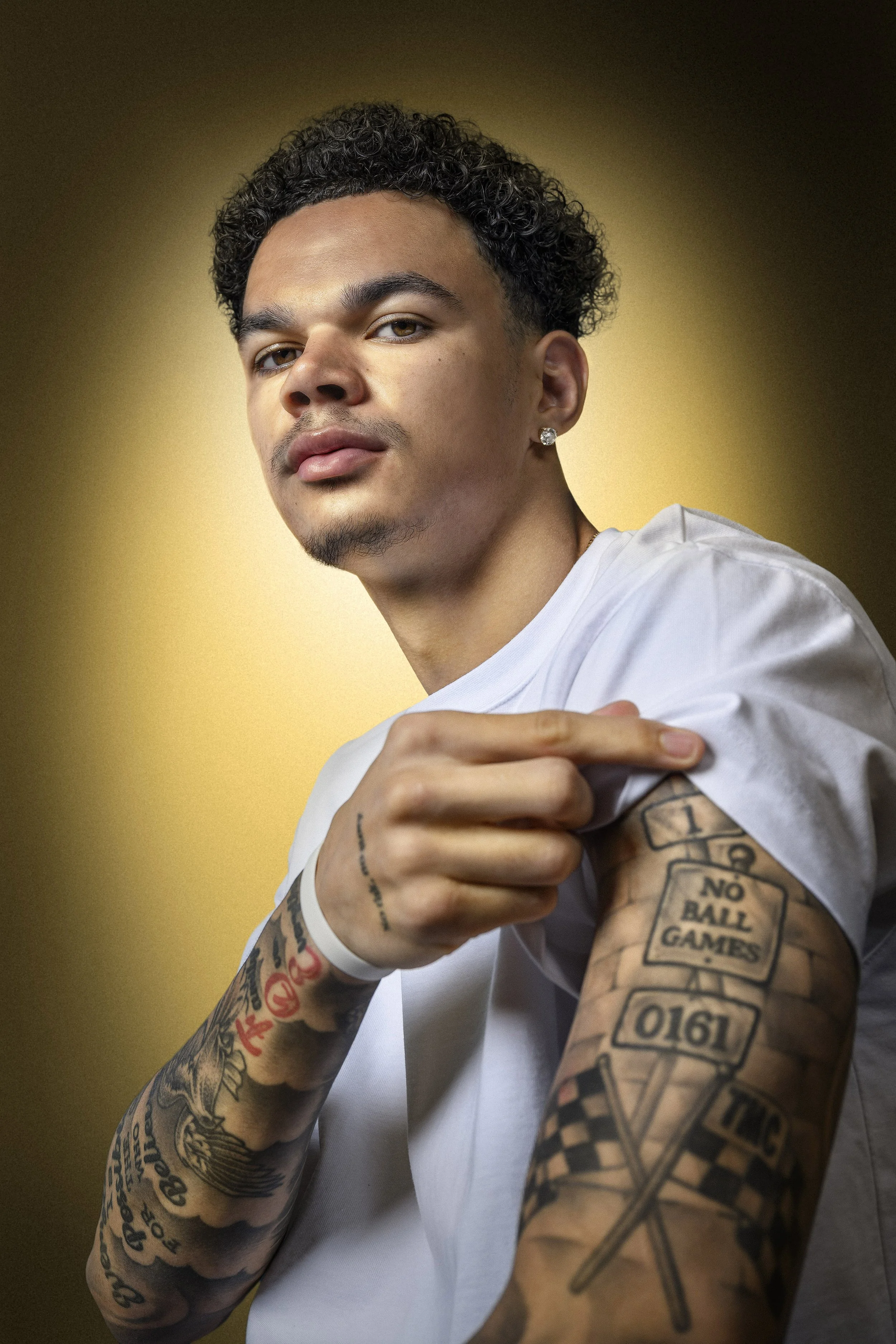 Manchester City FC player portrait session shot by commercial sports photographer Paul Cooper