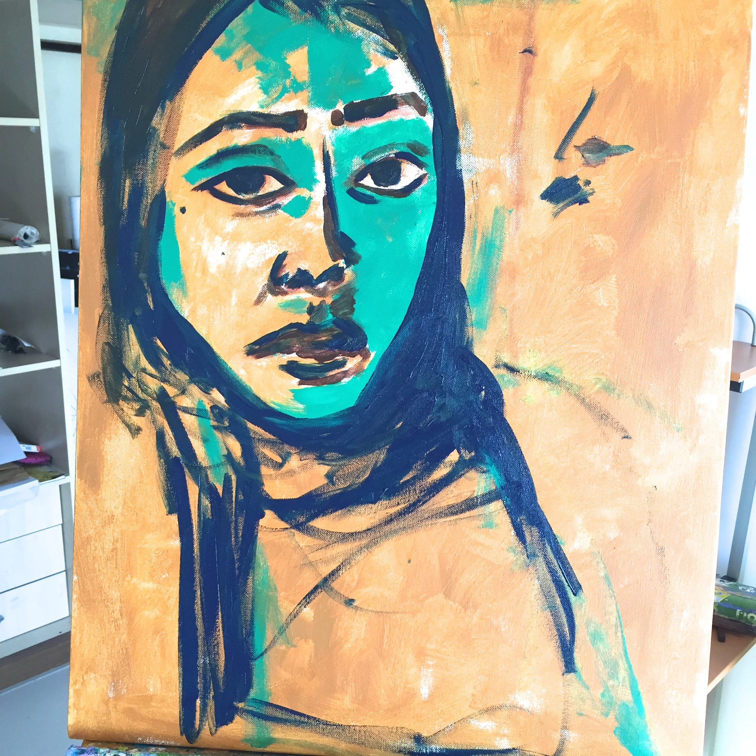"Self Portrait" in progress