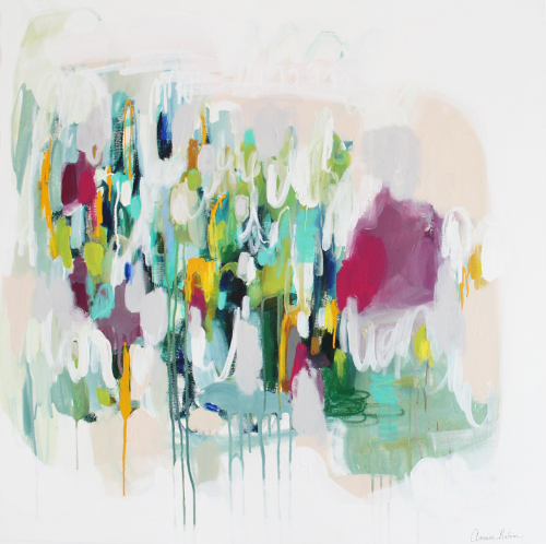 "Memphis" 36x36" mixed media on canvas, Available