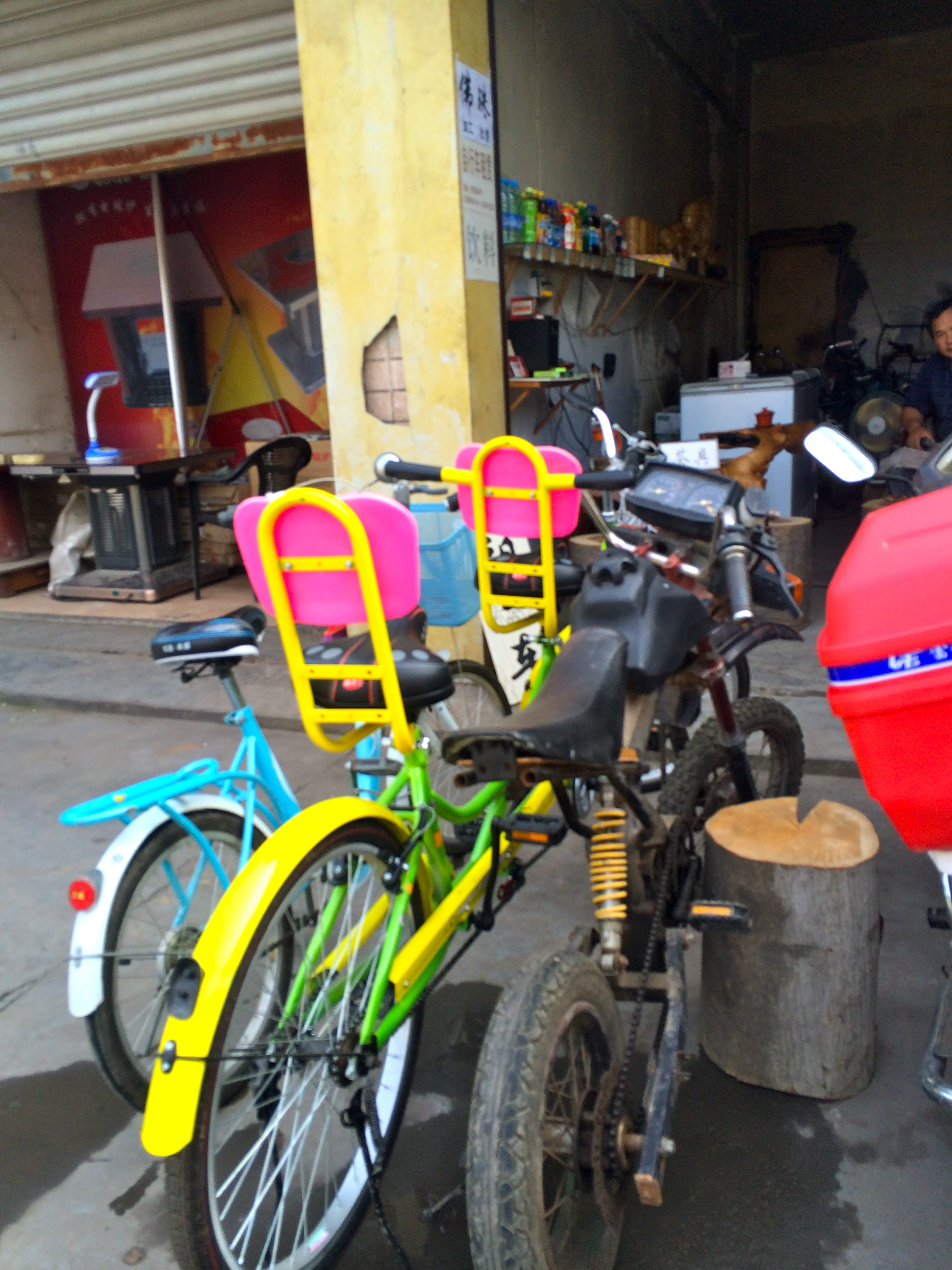 the bike on the right is a great piece of engineering work
