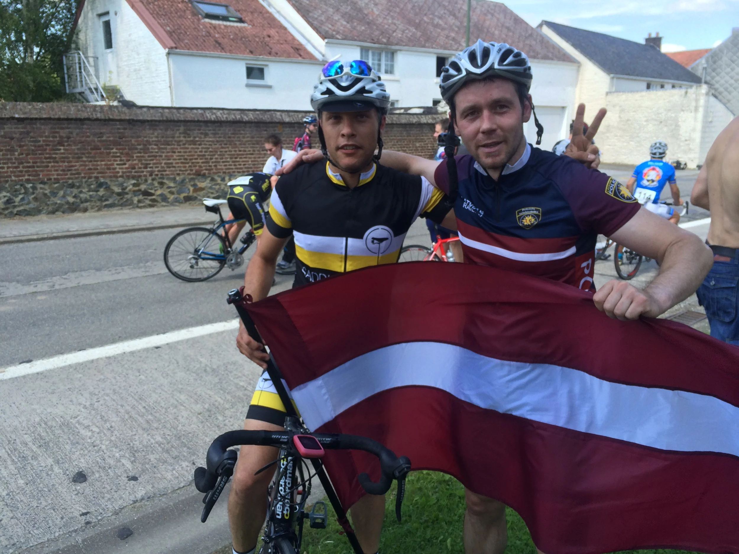 At the finish line with a Latvian Rider @ EPFG 2014