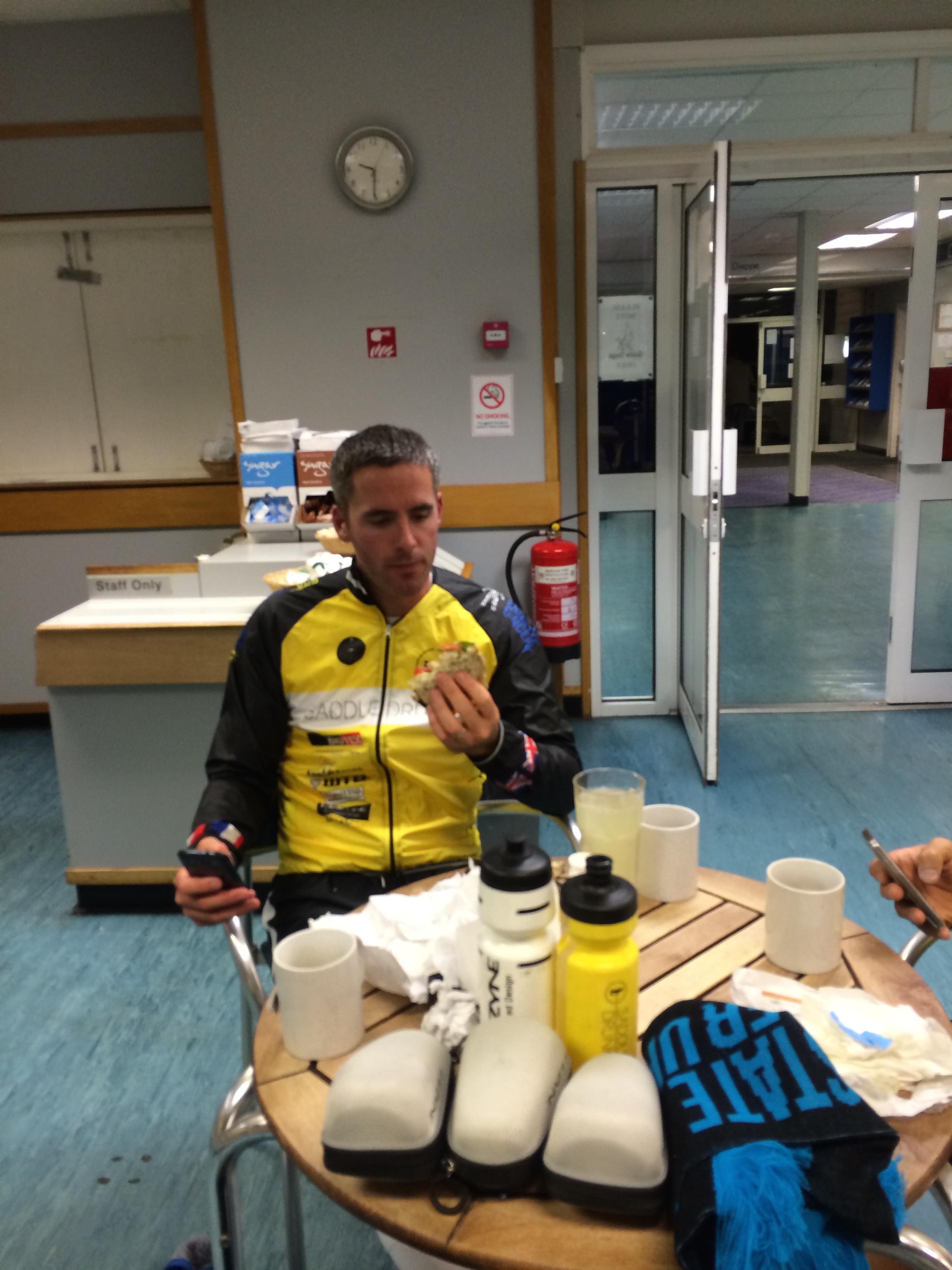 Stuart enjoying a Paperback Coffee Ealing sandwich