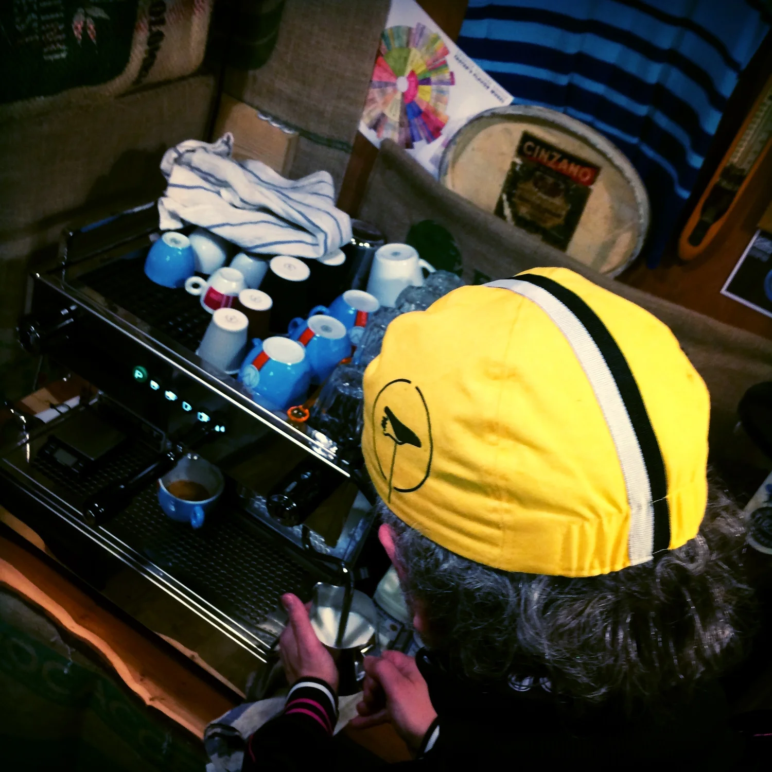 Coffee Master P working on a Rocket Espresso Machine.