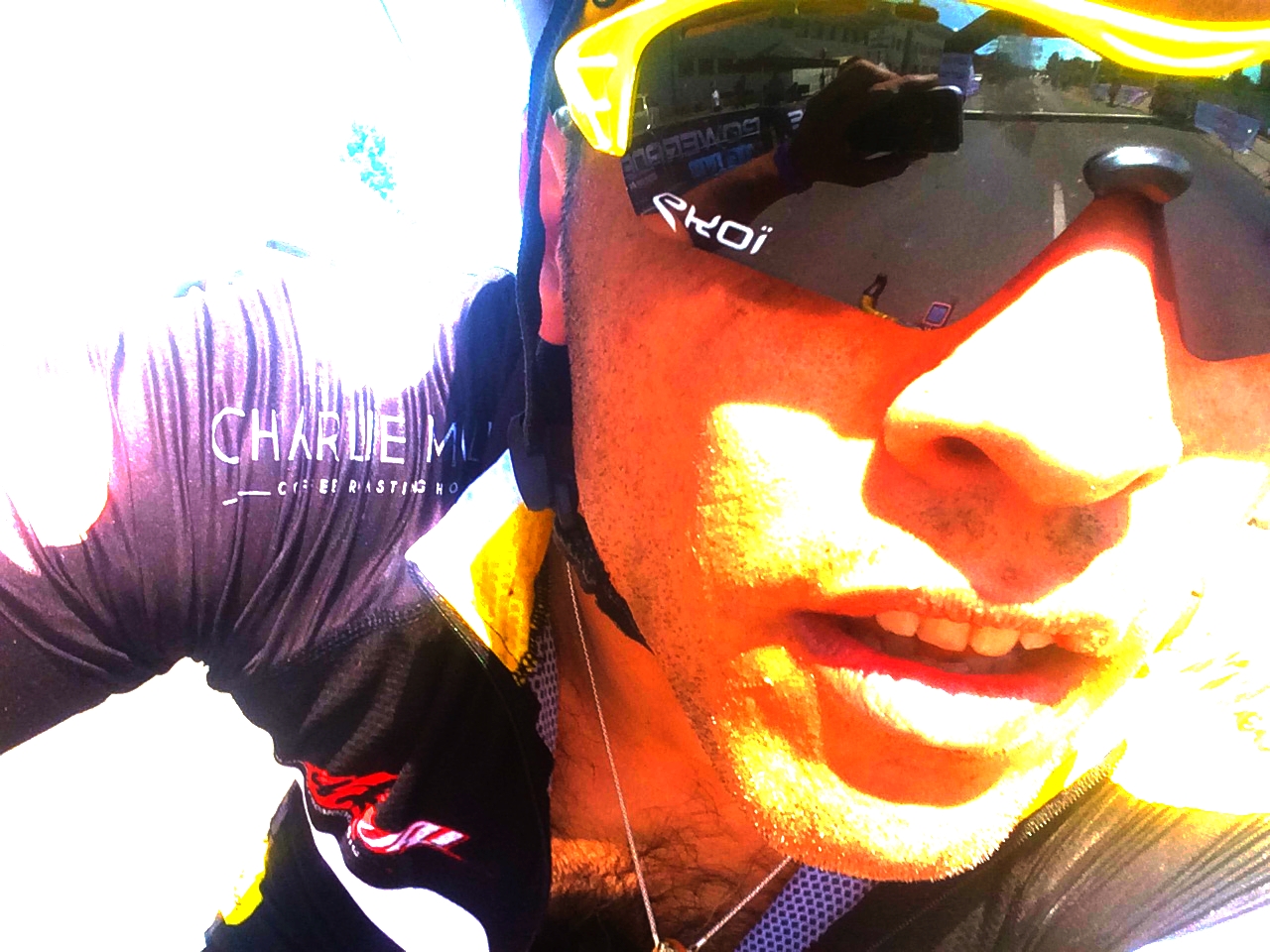 Crossing the line after 5 hours 53 minutes.203km.