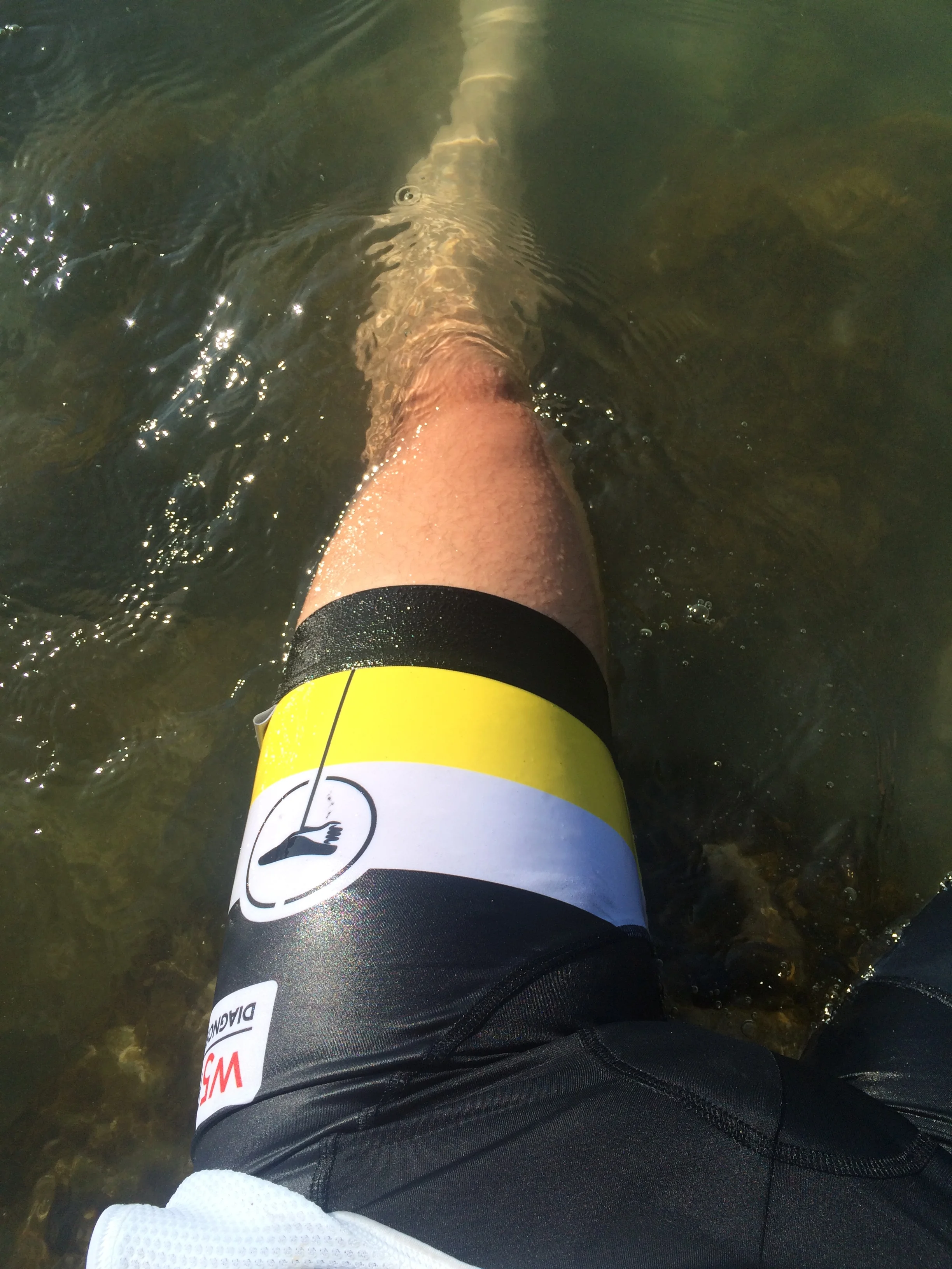 Recovering with a swim in the Lake.