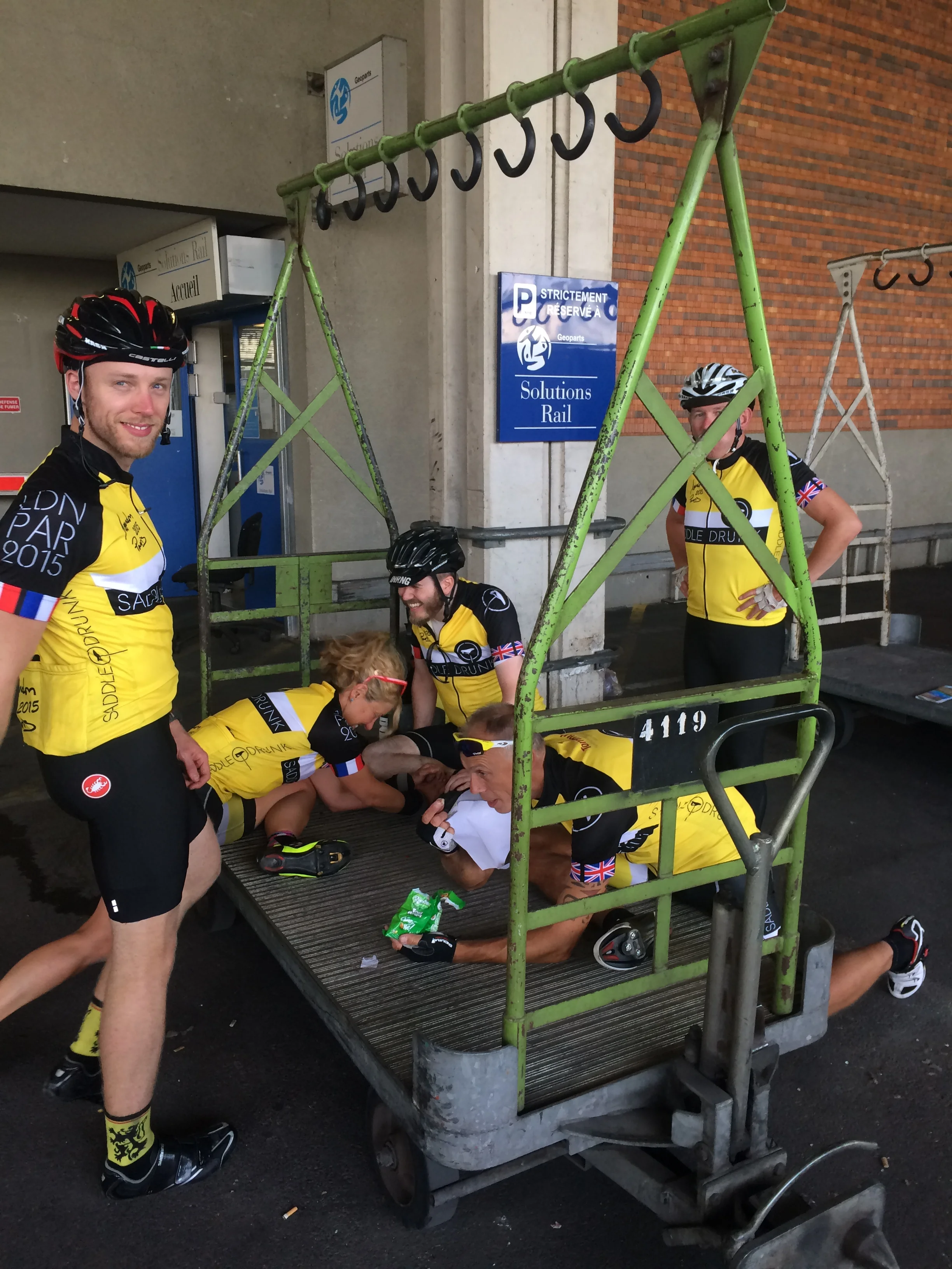 Stretching at the Station.
