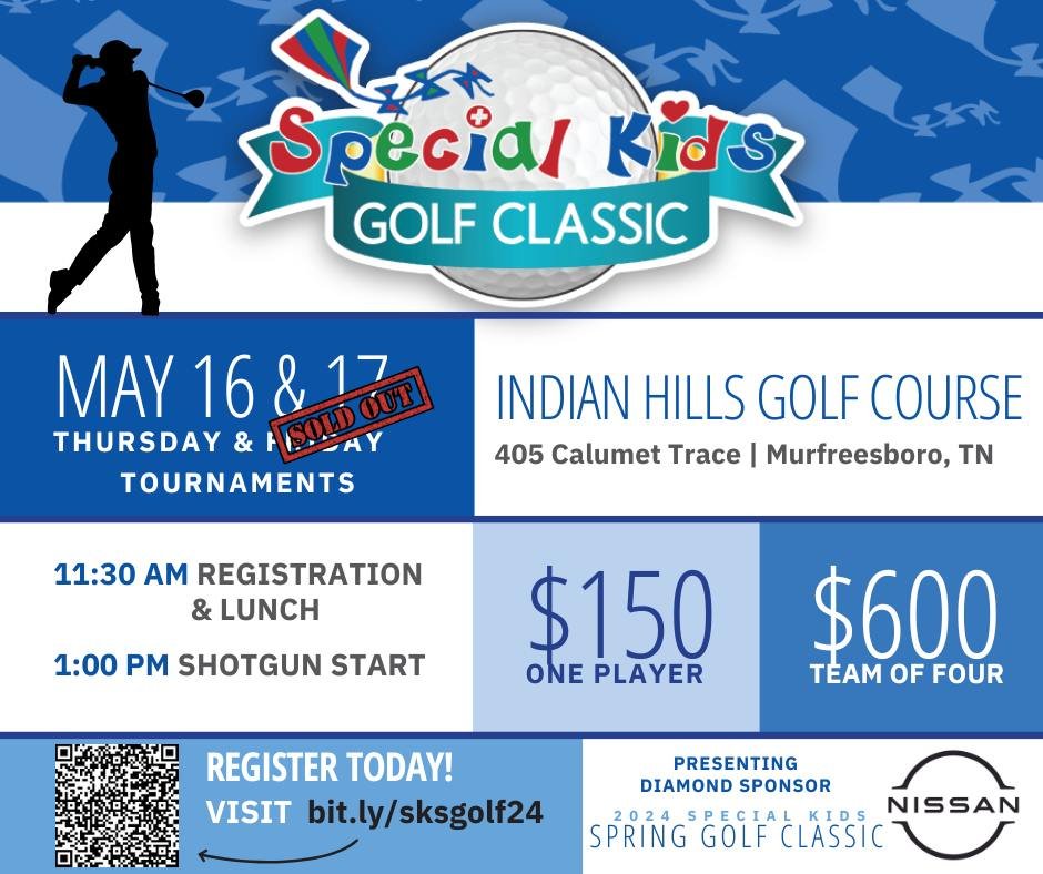 May the FOREth be with you as you take a swing on the green for the Kids in 2 weeks! 
Friday Team slots are sold out! so register now for our Thursday tournament May 16th!
The 25th Annual Spring Golf Classic at Indian Hills Golf Course will feature a