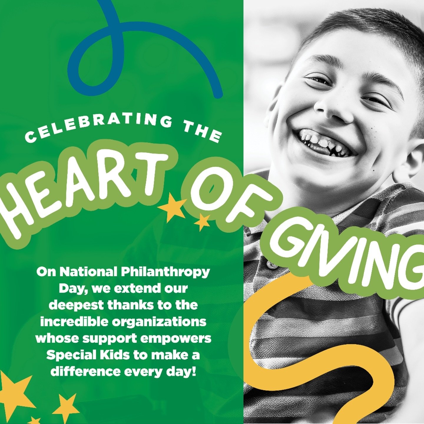 Today, on National Philanthropy Day, we celebrate YOU&mdash;our incredible sponsors and supporters. 💙 Your generosity empowers children with unique abilities to grow, thrive, and achieve milestones once thought impossible. Thank you for being the he