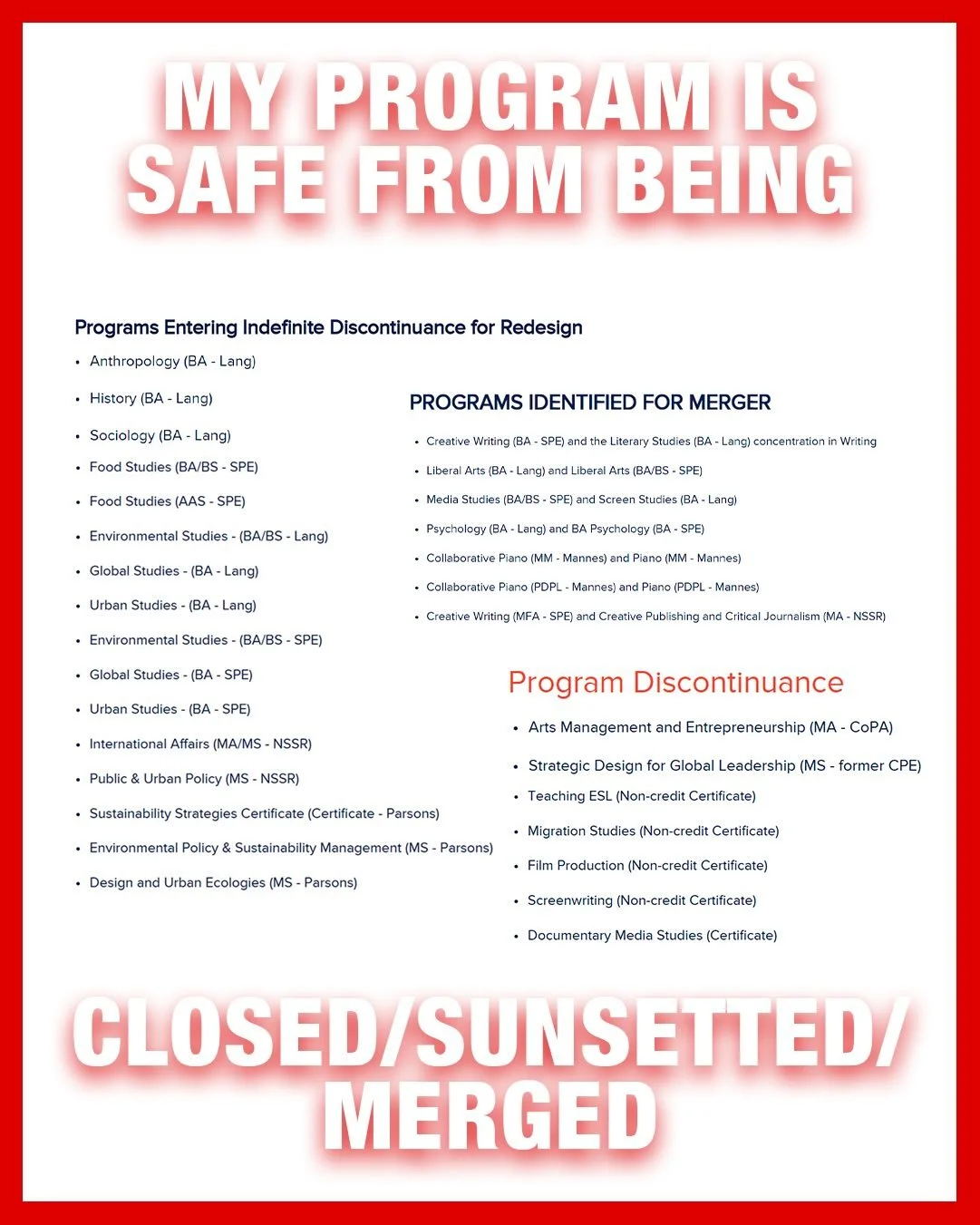 Some affirmations to end your week ✨Swipe until the end for a surprise 👀

Are you a student concerned about &ldquo;restructuring?&rdquo; Just heard back about your program being closed? Or do you want to get organized with other students? The Univer