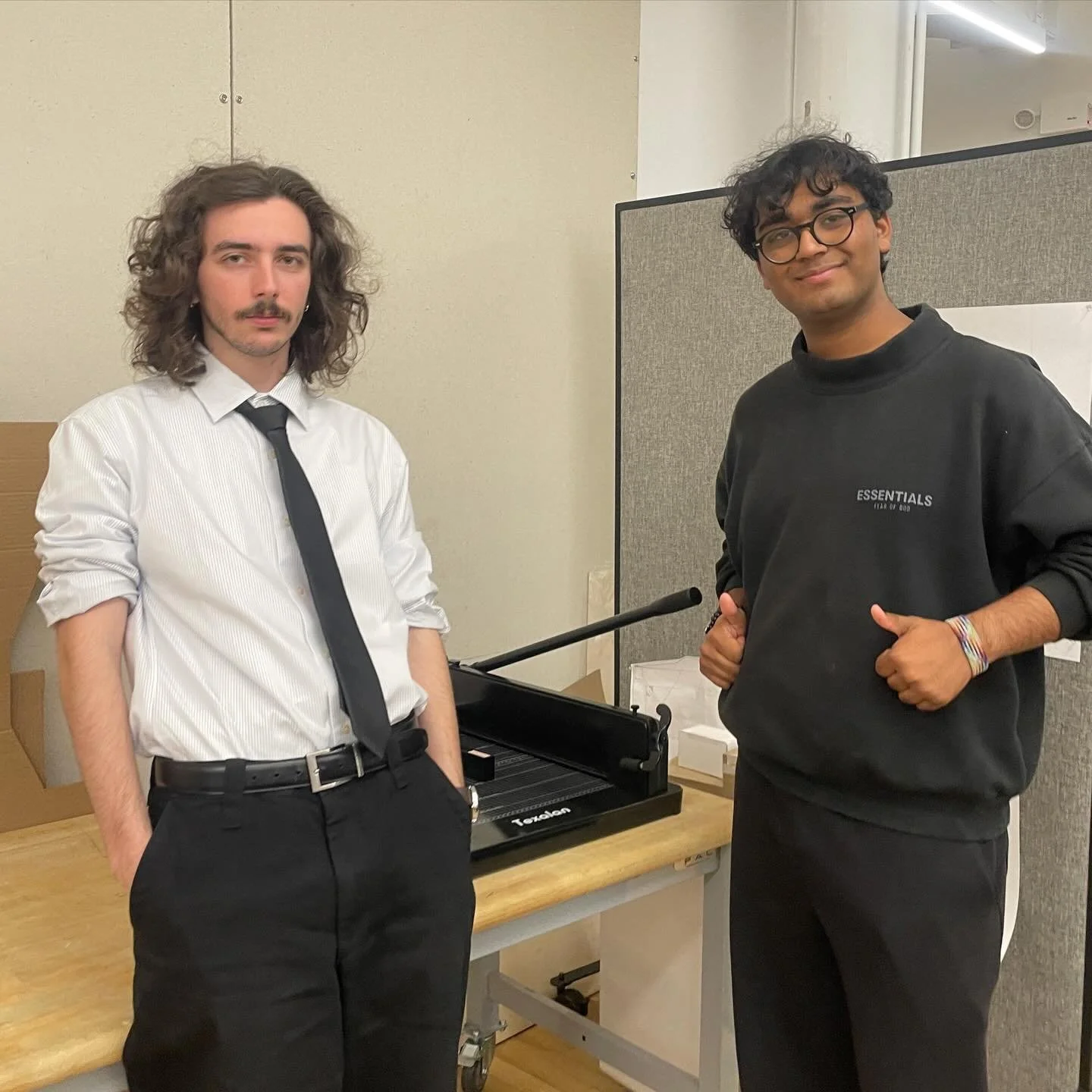 Pictured: our lovely senators redistributing an industrial paper cutter for the J building right on time for finals&hellip; ✨ You can find the new paper cutter in the Architecture space on the 2nd floor of 39 W 13th St!