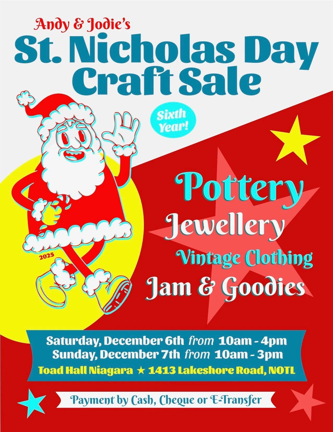 If you plan to be in Niagara Falls this weekend, be sure to check out my friends Andy &amp; Jodies Sixth Annual St. Nicholas Day Craft Sale. One of a kind pottery, jewellery, vintage clothes and the best Blackberry jam I have ever eaten. #christmascr