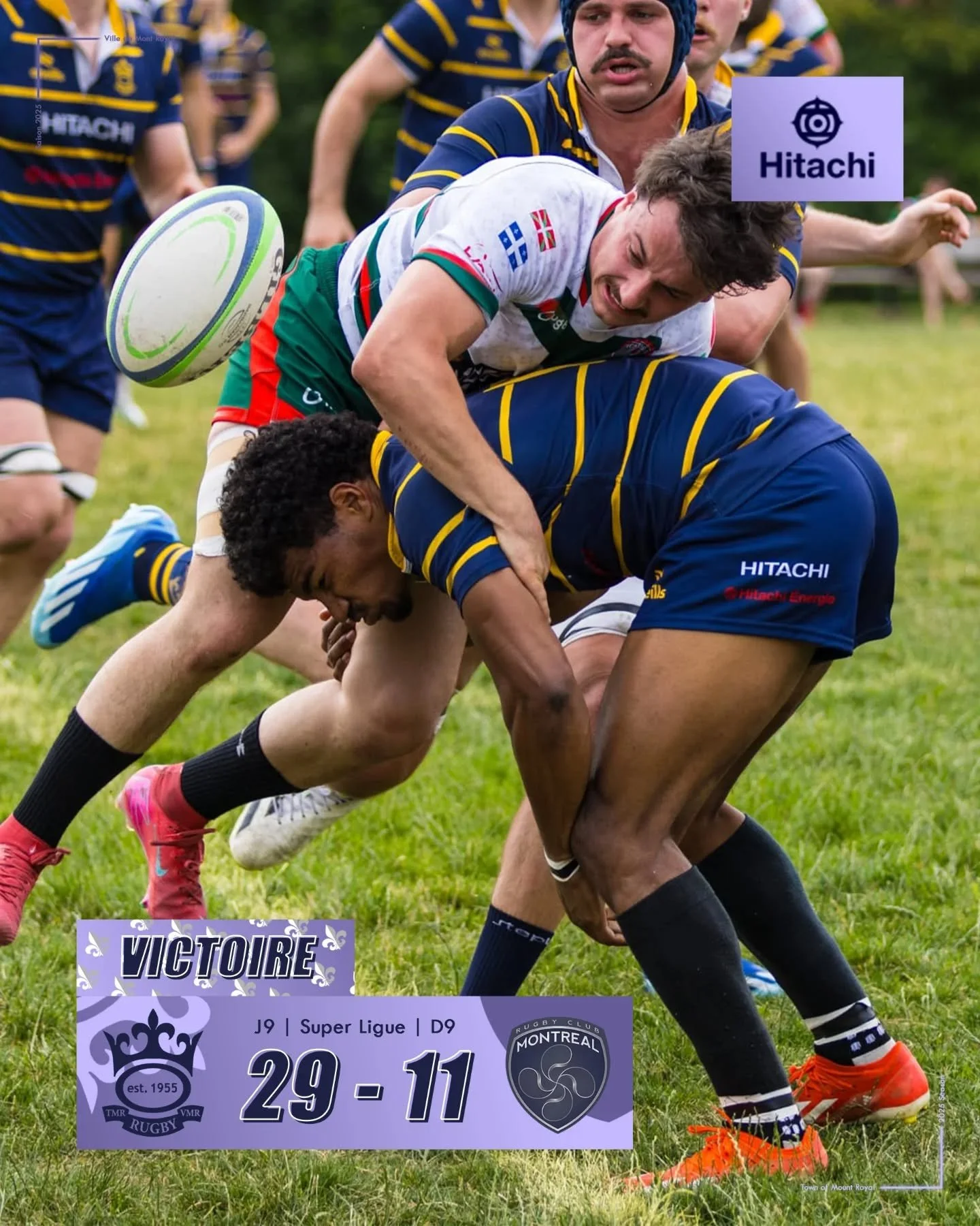 &bull;Fr&bull; &harr;️ 1/2 &eacute;galement pour les gar&ccedil;ons &agrave; la maison cette fin de semaine face au @rugby_club_montreal.

💙 Rugissant en Super Ligue, l'intensit&eacute; aura &eacute;t&eacute; au rendez vous, avec des actions explosi