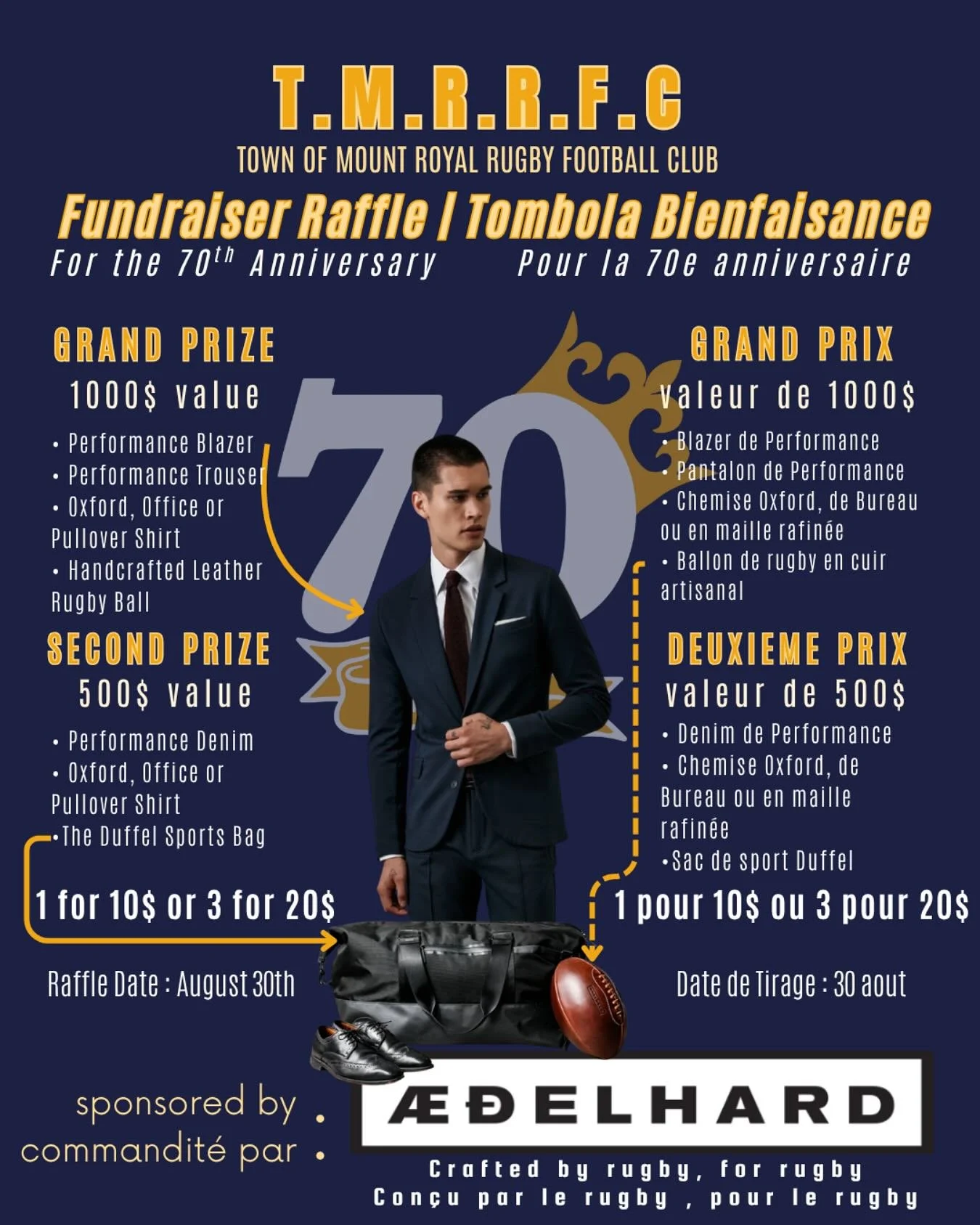 🎉 On c&eacute;l&egrave;bre 70 ans de rugby avec vous ! 🏉👑
Pour marquer cet anniversaire historique, on organise une grande tombola des 70 ans &mdash; et vous ne voulez pas manquer votre chance &agrave; gangne !

🎟️ Procurez-vous vos billets maint