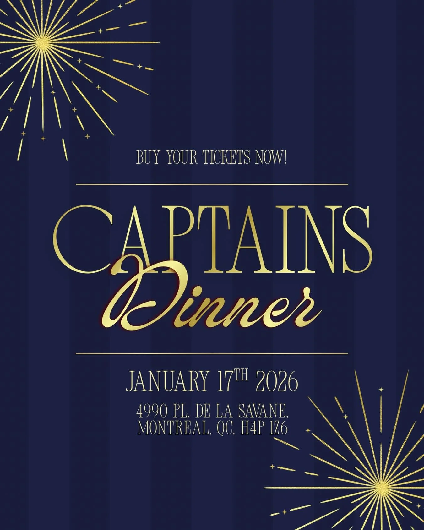 Now comes the time for our annual captains dinner! Tickets include the awards ceremony and a sit down meal with halal meat options, as well as vegetarian and vegan alternatives. Drinks are available upon purchase. We&rsquo;re excited to see you! 

&b