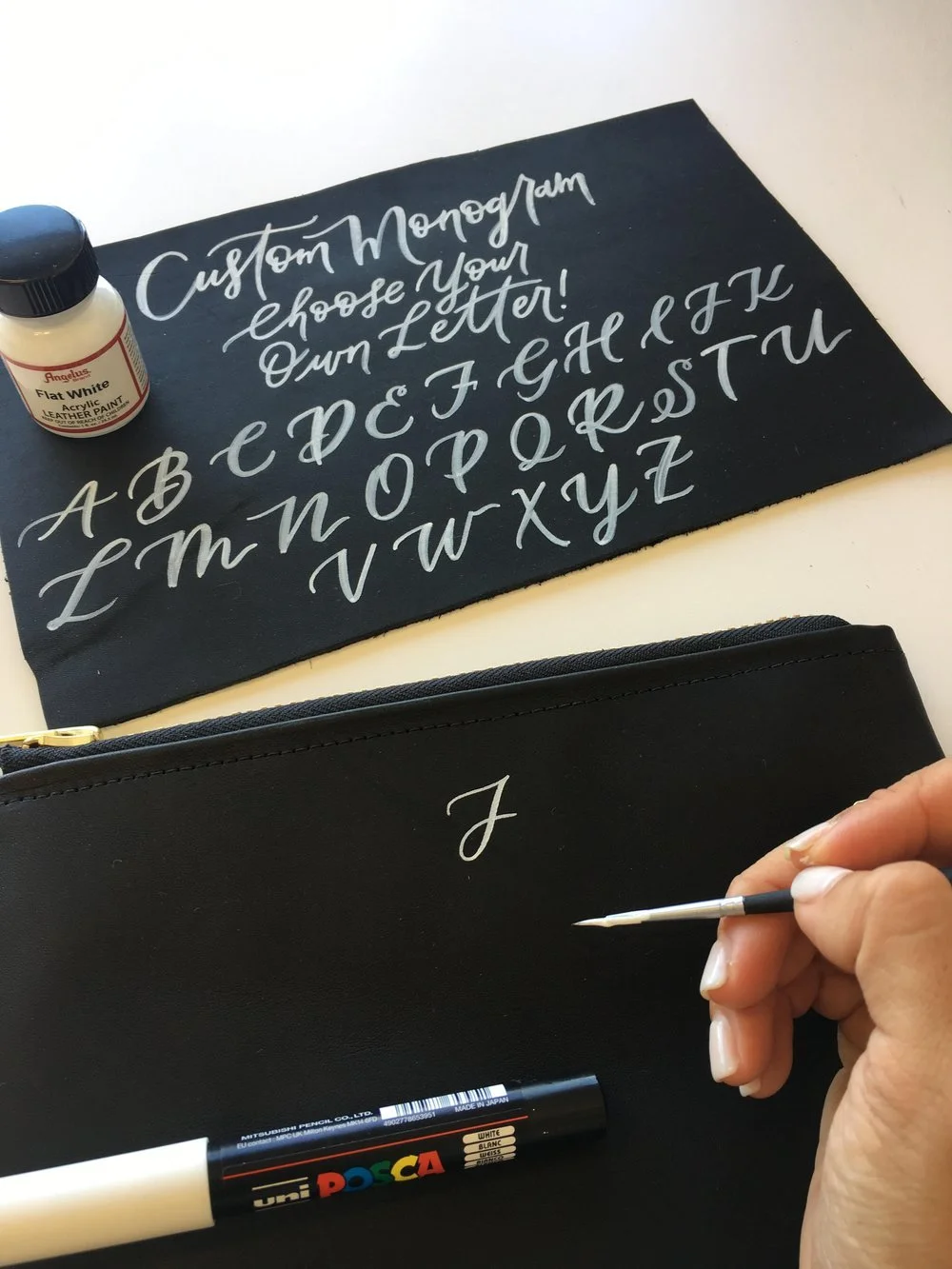 Custom personalization with white calligraphy for corporate event guests