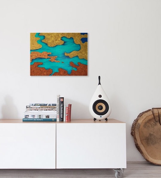 Shown hanging over a cabinet.