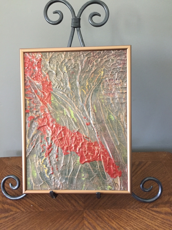 Shown on table easel.