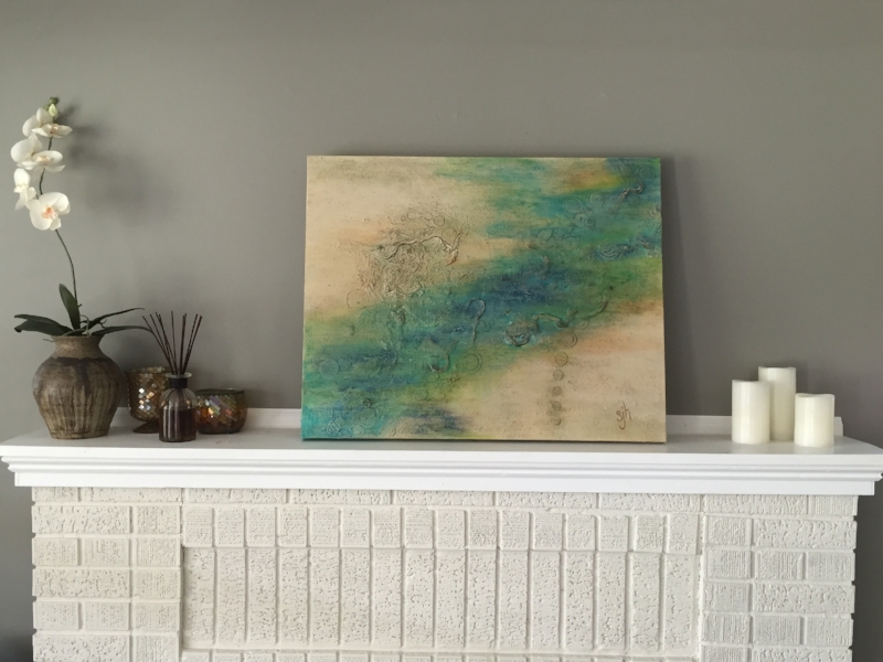  WATER SONG, 24 x 30 x 1.5 in., acrylic mixed-media on canvas