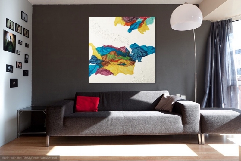 Kaleidoscope Dreams shown in living room with gray wall.