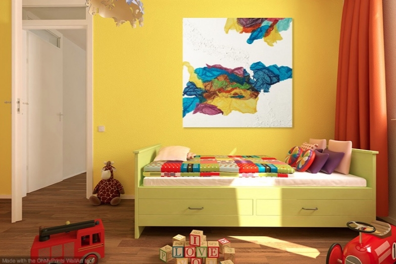 Kaleidoscope Dreams shown in room with yellow walls.