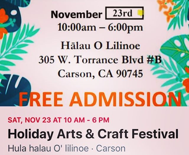 🛍🎁 Get your holiday shopping done early this Saturday! 🌺🎁 Pop-Up Shop at Halau O&rsquo; Lilinoe @halauolilinoe in Carson Nov 23rd from 10-6pm. There will be shopping, music, and ono grinds! A Hui Hou! 🤙🏼🌺 #hulalife #ukelele #onogrinds #hawaiia