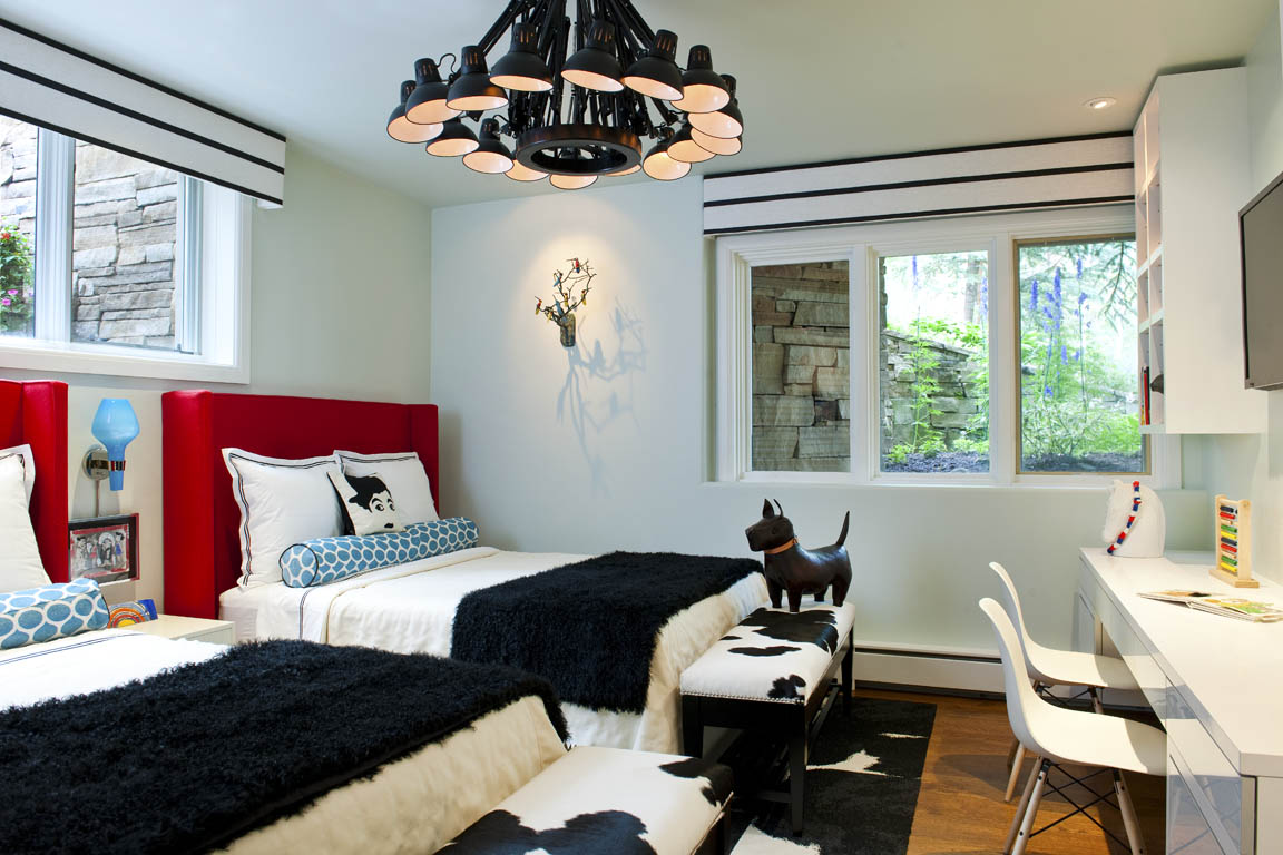 Carpet squares that look like cowhide - Kids room