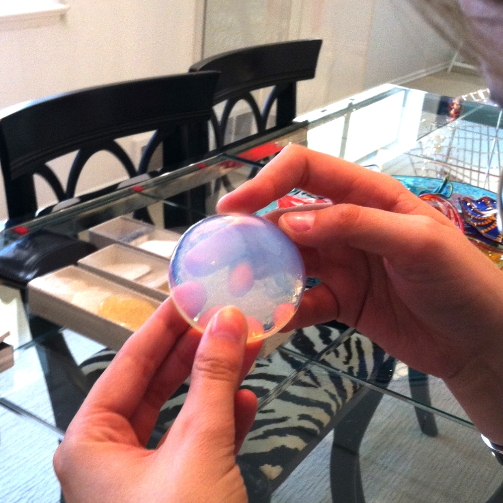 Sample of opalescent glass made with arsenic.