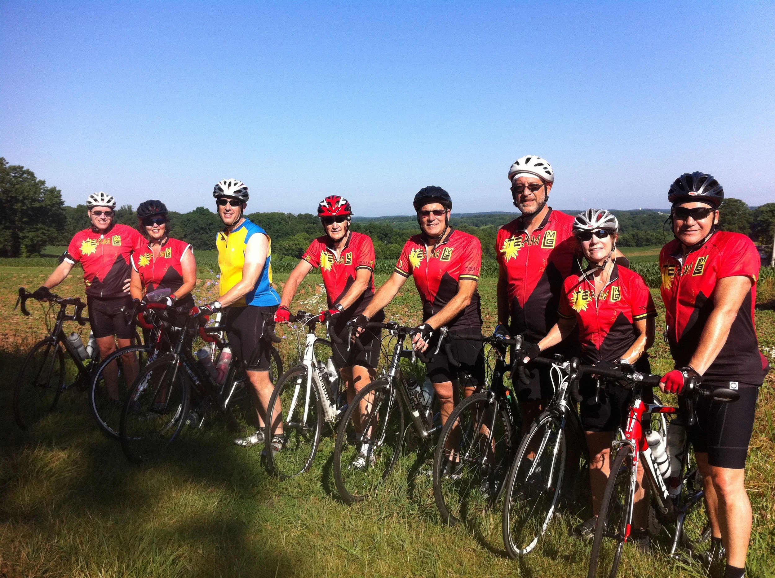 Our biking group--Sharon is pictured the second on the left