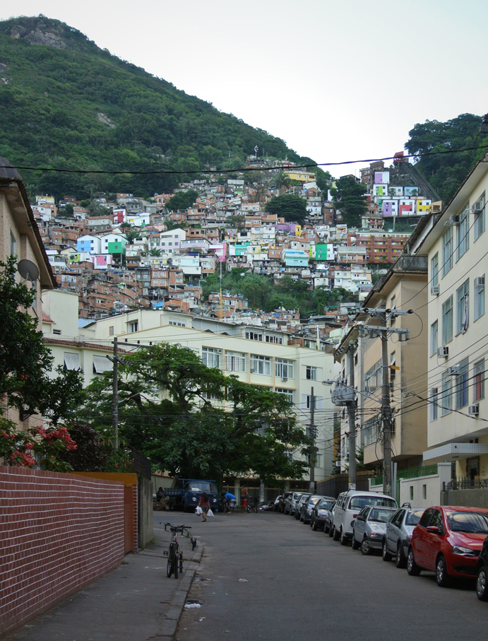 View of Morro Dona Marta from the street below