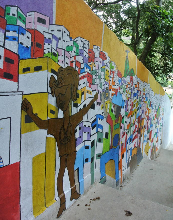 Entry mural on top of the hill - Michael Jackson used the favela as backdrop to his video 'They Don't Care About Us'