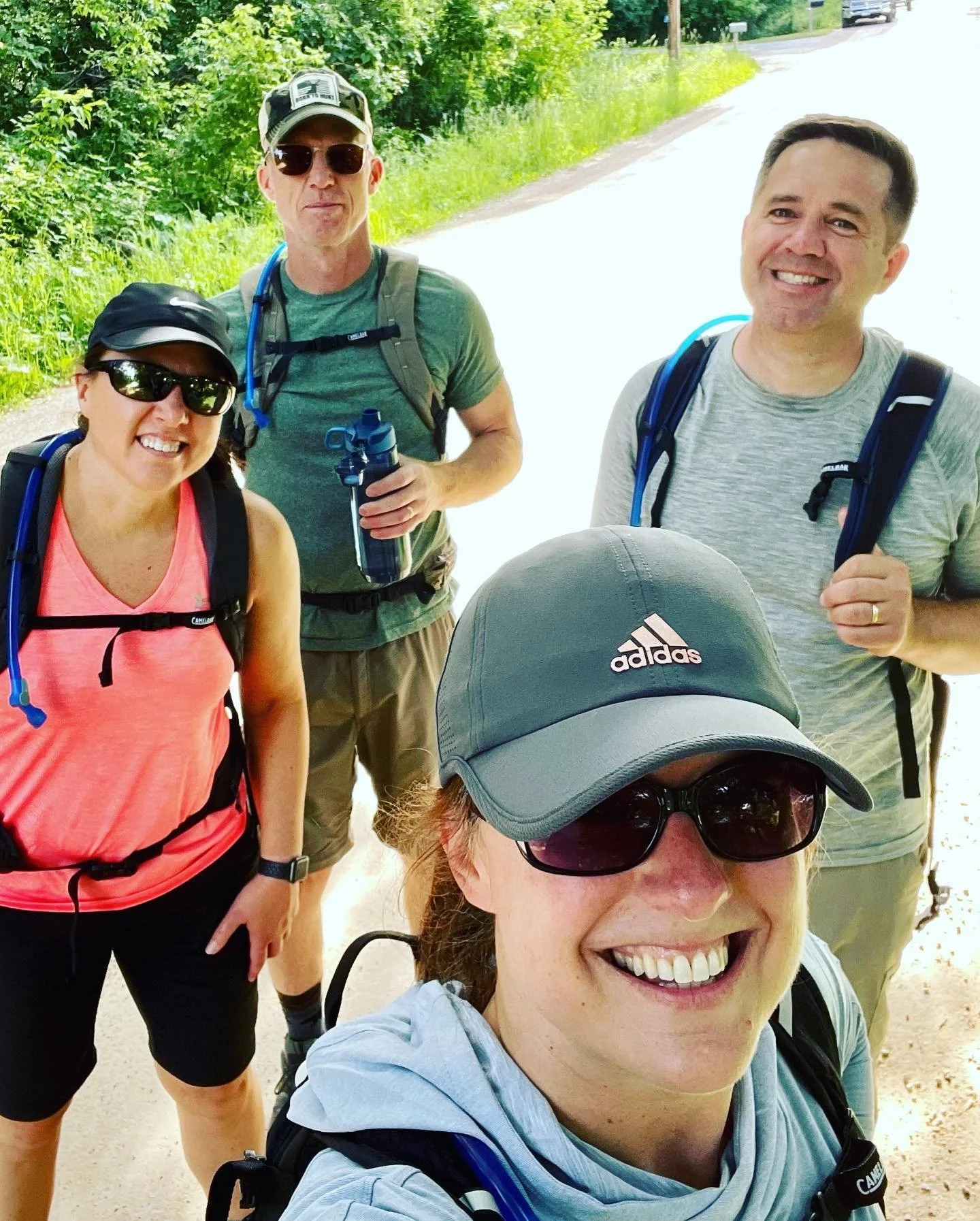12 miles today in the razorbacks! ❤️ This is all Jeff&rsquo;s idea. I&rsquo;m just along for the ride. 🤪 It&rsquo;s been fun to train together and these two joined us today. T minus 12 days until we all do the thing - I&rsquo;ll share what we did on