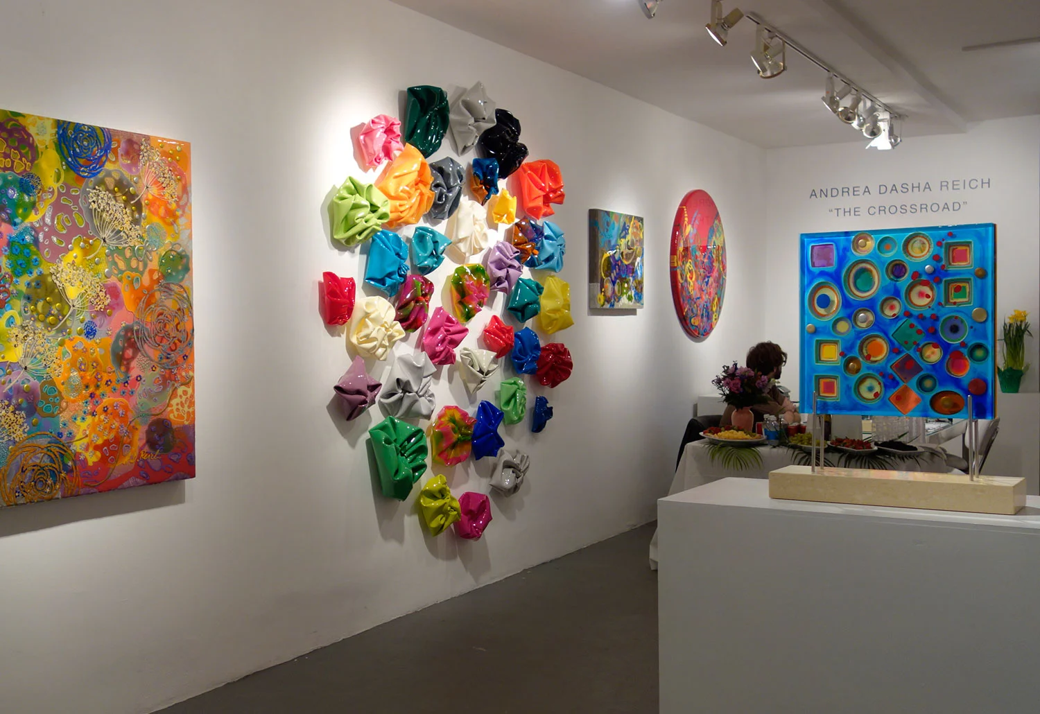  All resin  Crumples  range in sizes between approx. 7"- 20" inches.  They can be displayed as wall installations as well as table sculptures. 