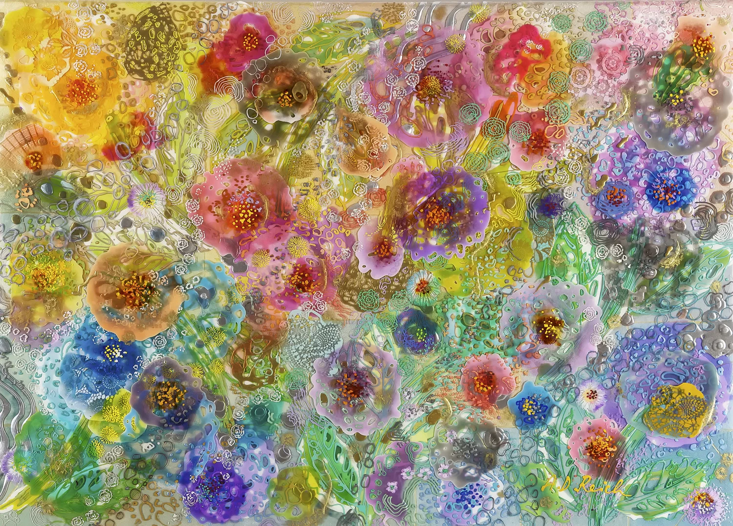   Marie Antoinette  2011 50" x 70" Epoxy resin, mixed media #1138 