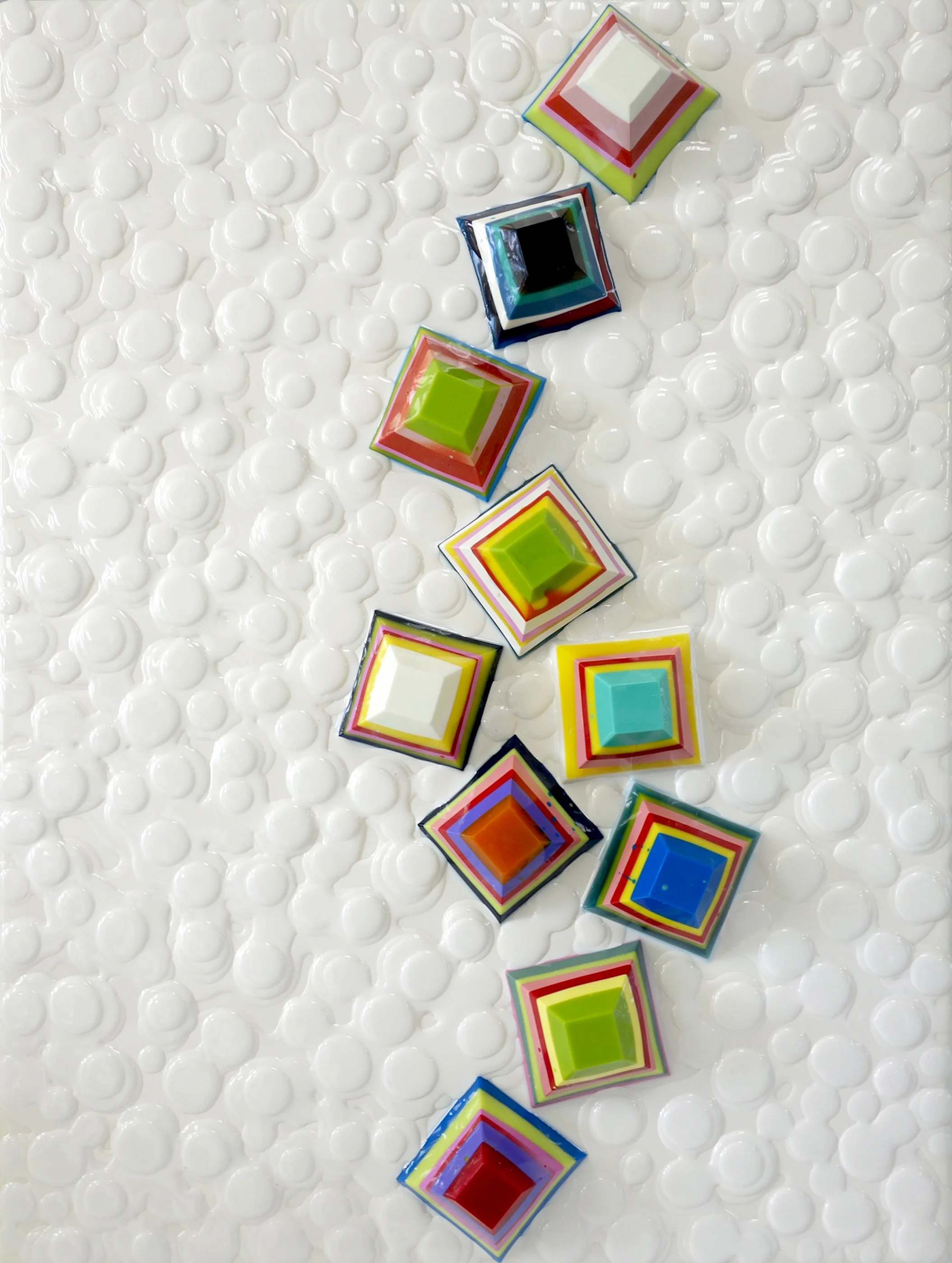   Pyramids  2014 18" x 24" Epoxy resin, mixed media #2022 