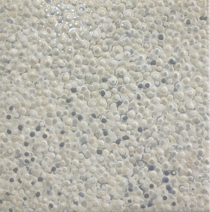 White Dispersion,  2008  36" x 36  Epoxy Resin, Mixed Media  #1148-2