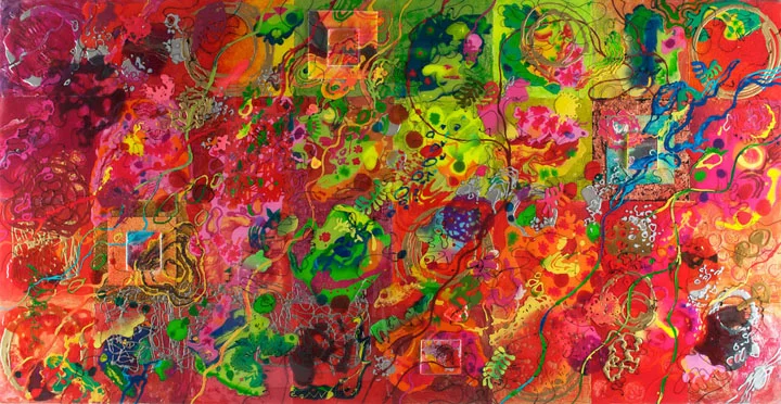 Miami Red,  2009  48" x 93"  Epoxy Resin, Mixed Media