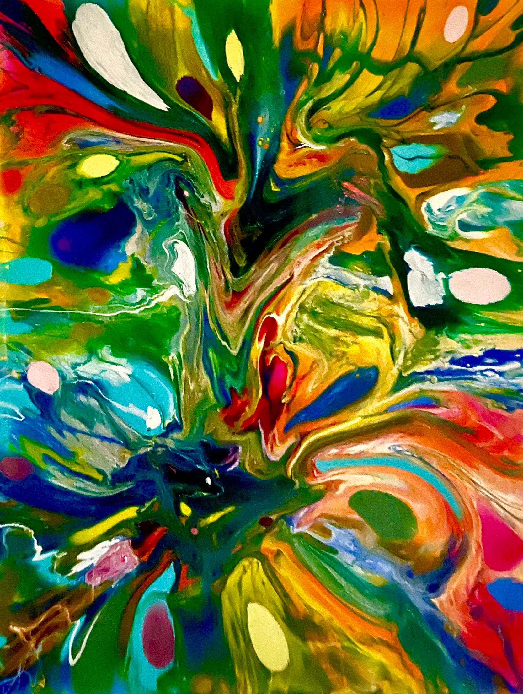   Peacock , 2021  Epoxy resin, pure pigments  48” x 60”  