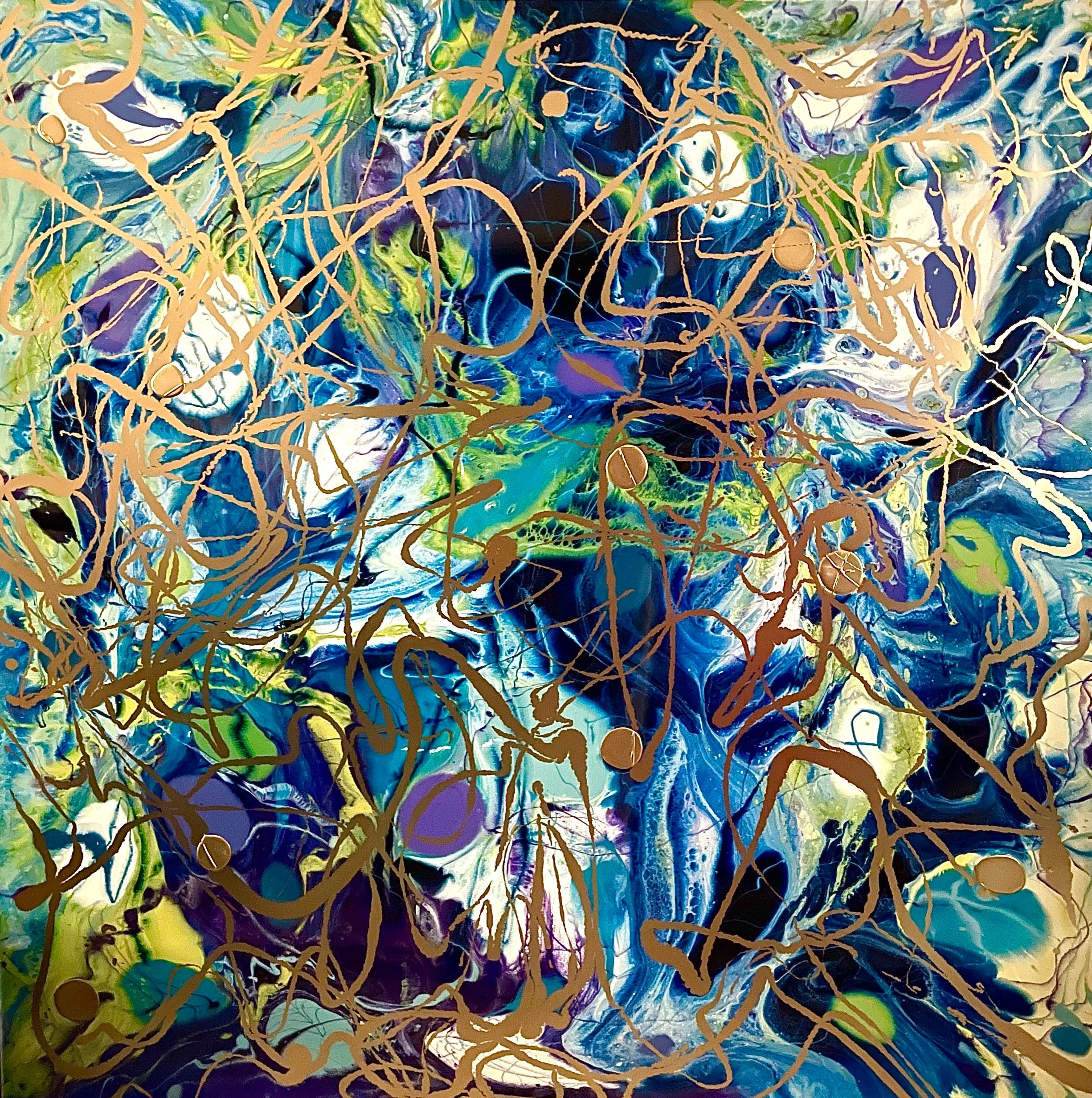   Blue Odyssey , 2021  Epoxy resin, pure pigments  60” x 60”   SOLD  