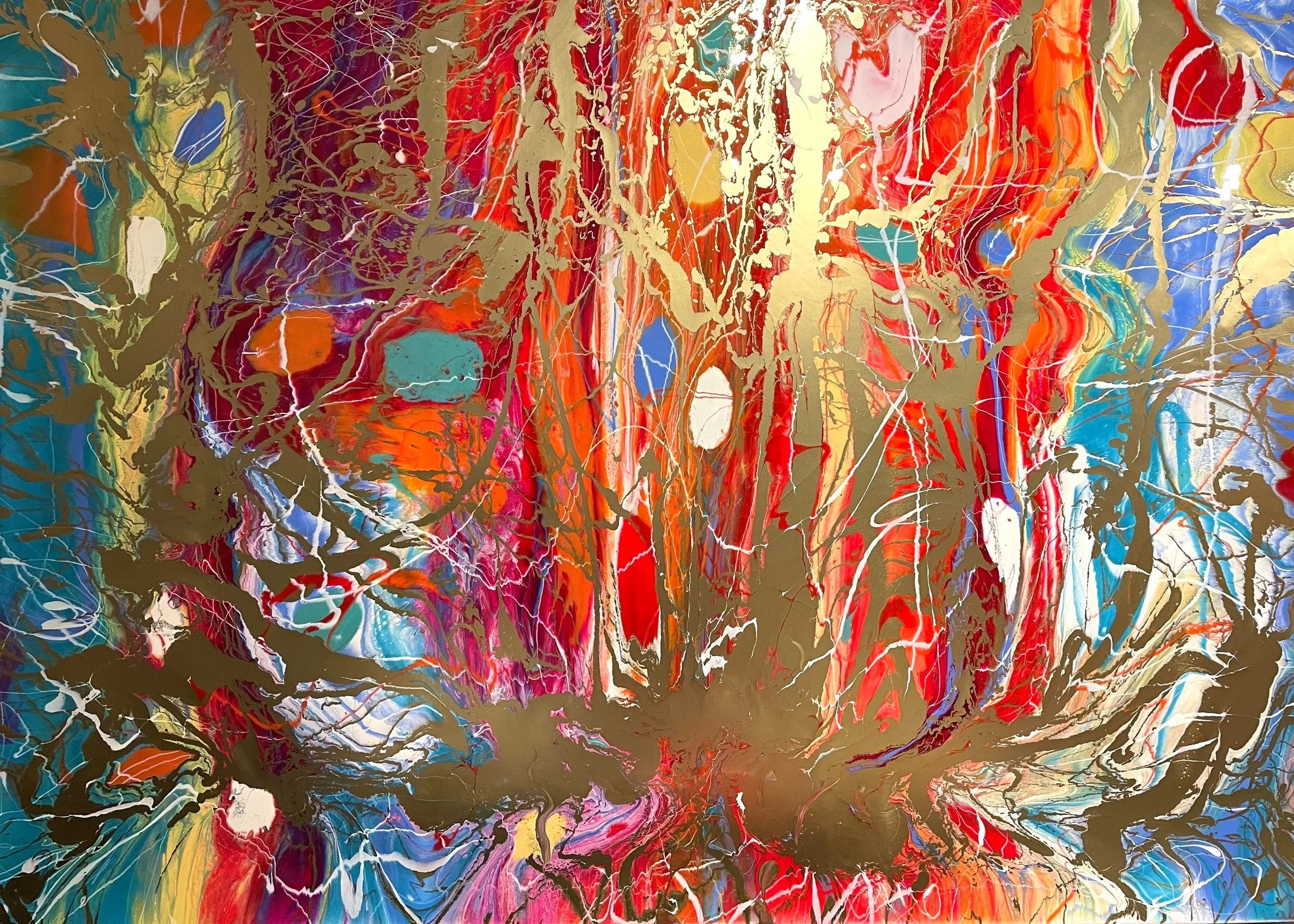   Goldiluck Forests,  2022  84” x 60”  Epoxy resin, pure pigments 