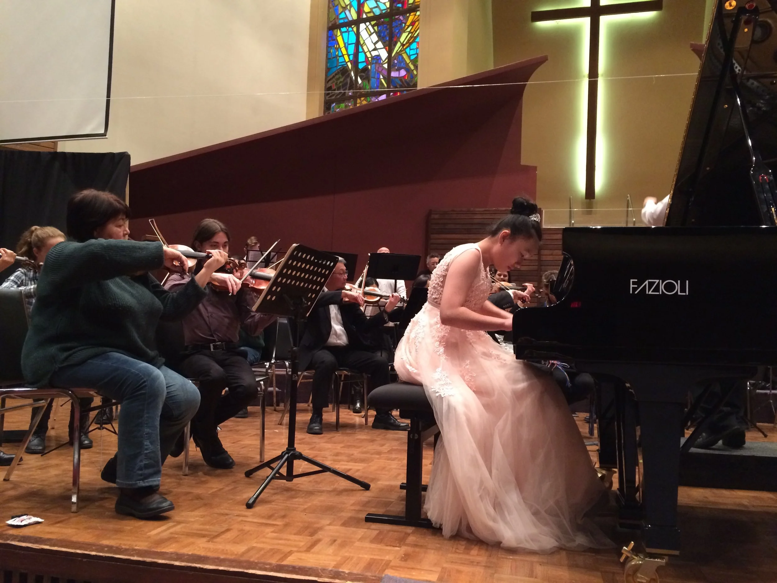  Julie Wu rehearsing with the Richmond Orchestra on February 25, 2017. 