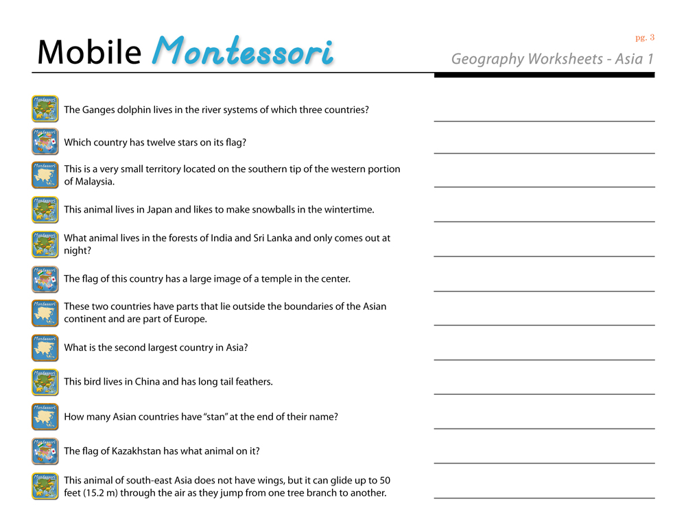 worksheets mobile montessori