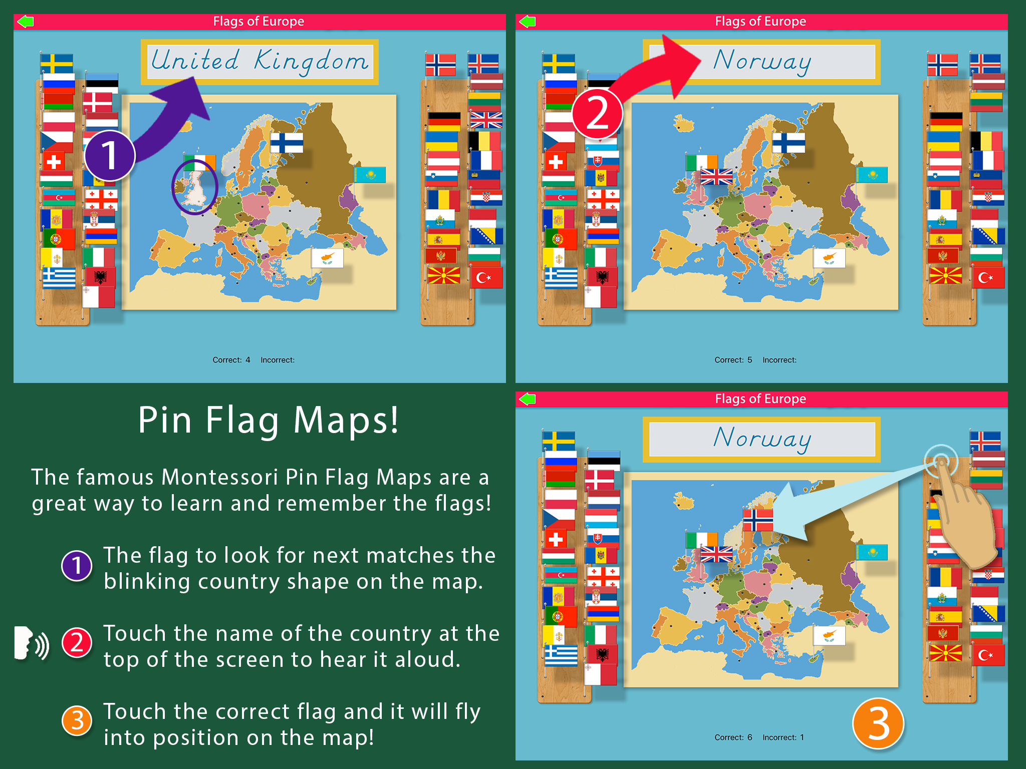 Flags of Europe - Montessori Geography - Preschool - Elementary  School::Appstore for Android