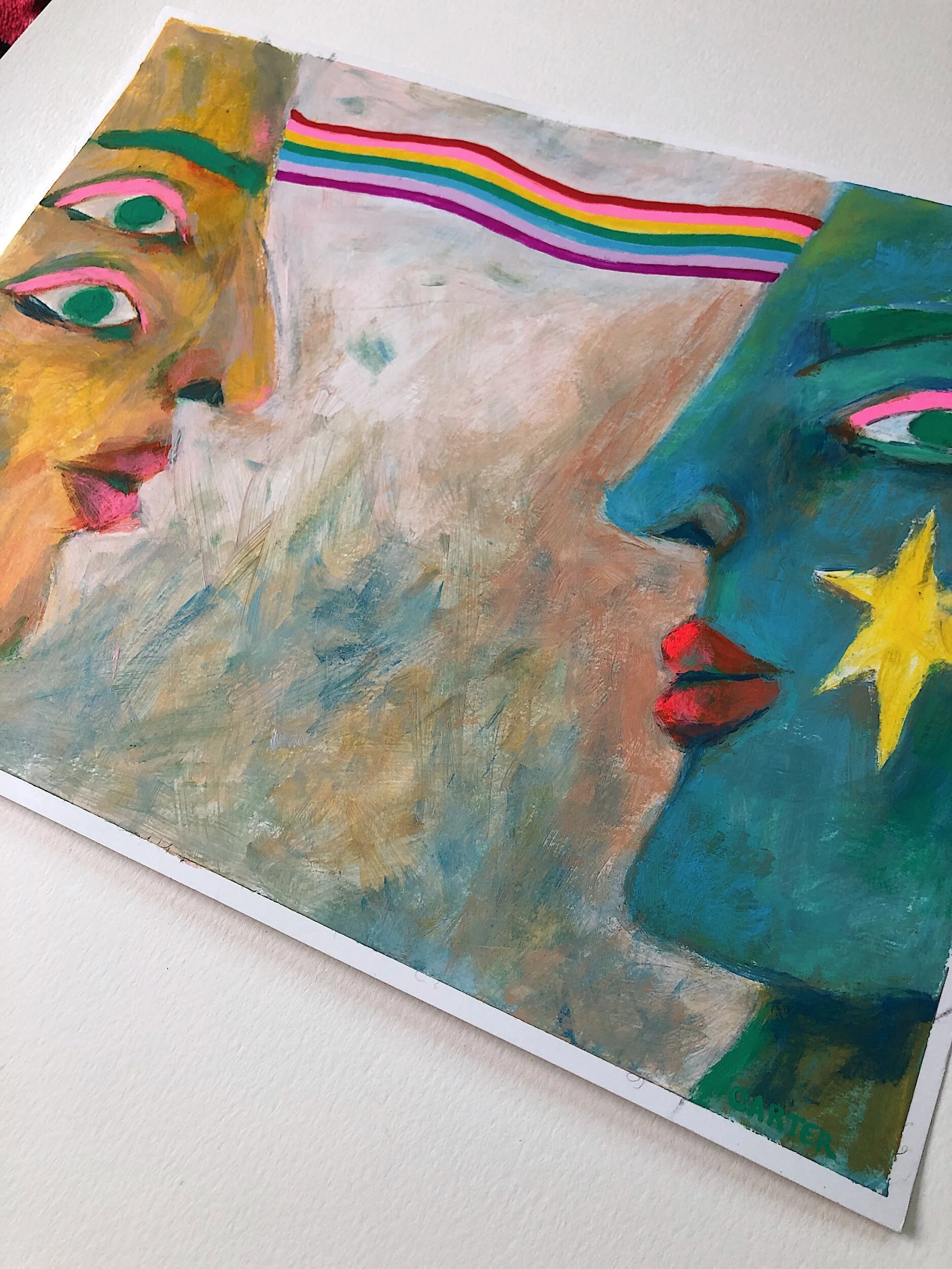 california artist, spiritual painting, rainbow art, spirit guides, witch art, cosmic art, colorful painting, tarot card art