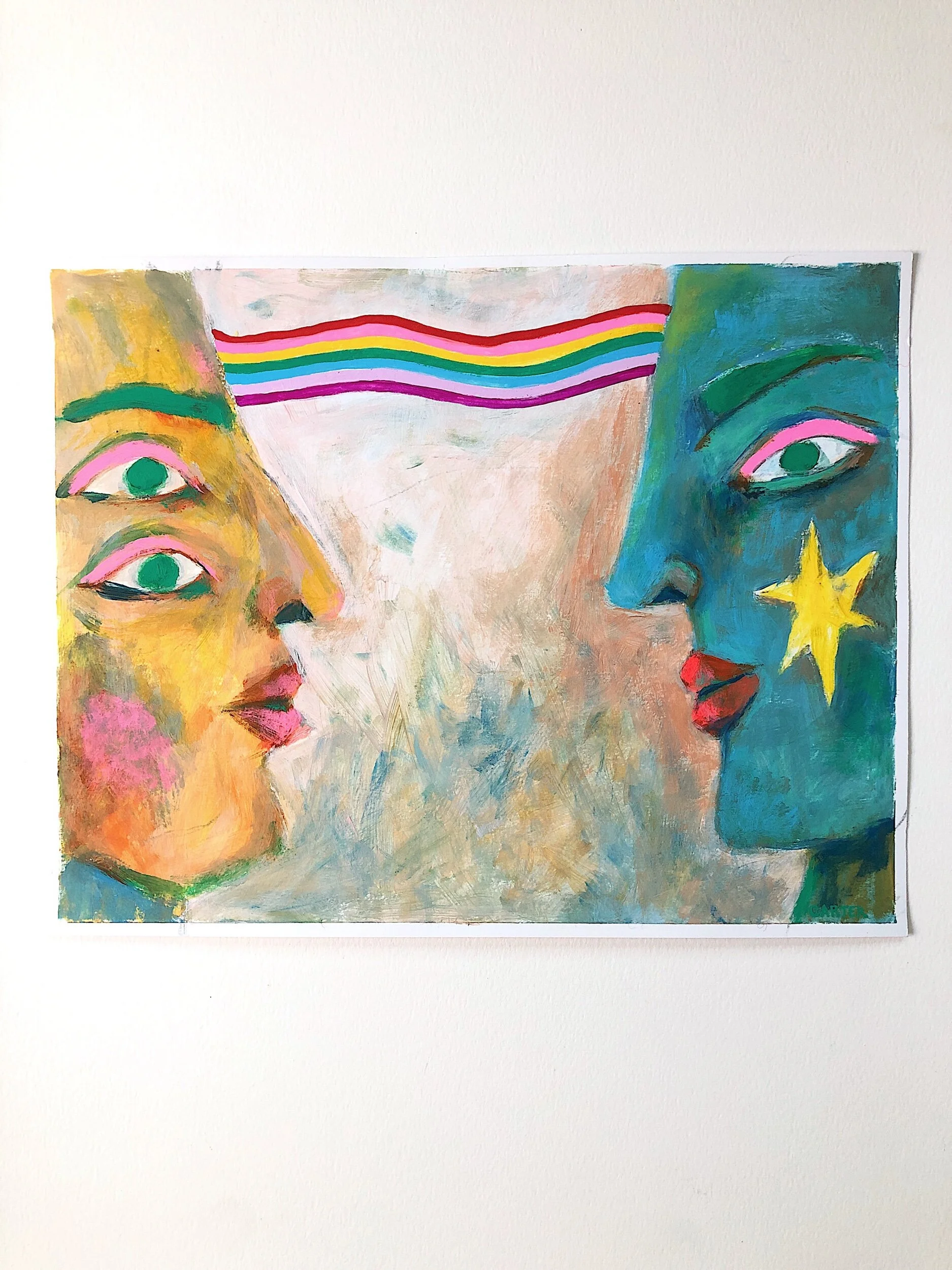 california artist, spiritual painting, rainbow art, spirit guides, witch art, cosmic art, colorful painting, tarot card art