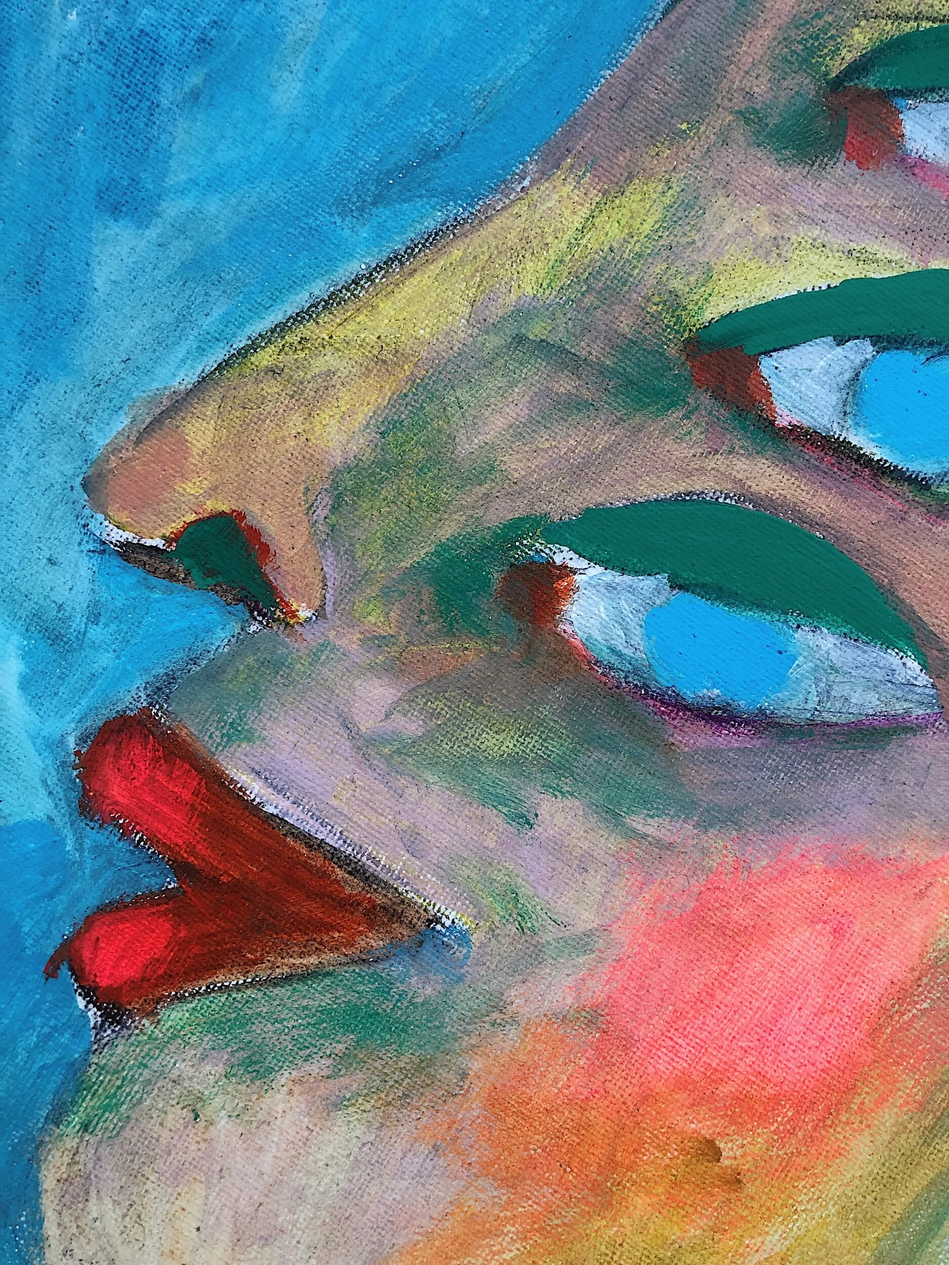 kelsea carter, california artist, portrait painting, cosmic painting, rainbow painting, eyes painting, witchy art, spiritual art, spiritual painting