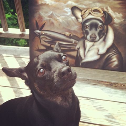 Trejo models for his portrait, Lil Spitfire