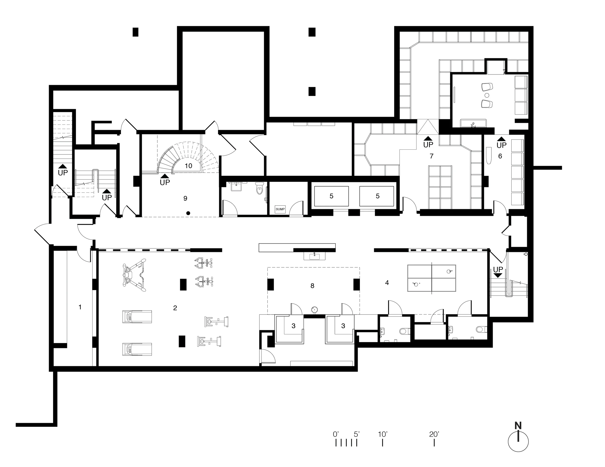 LOWER FLOOR PLAN - EXERCISE LEVEL