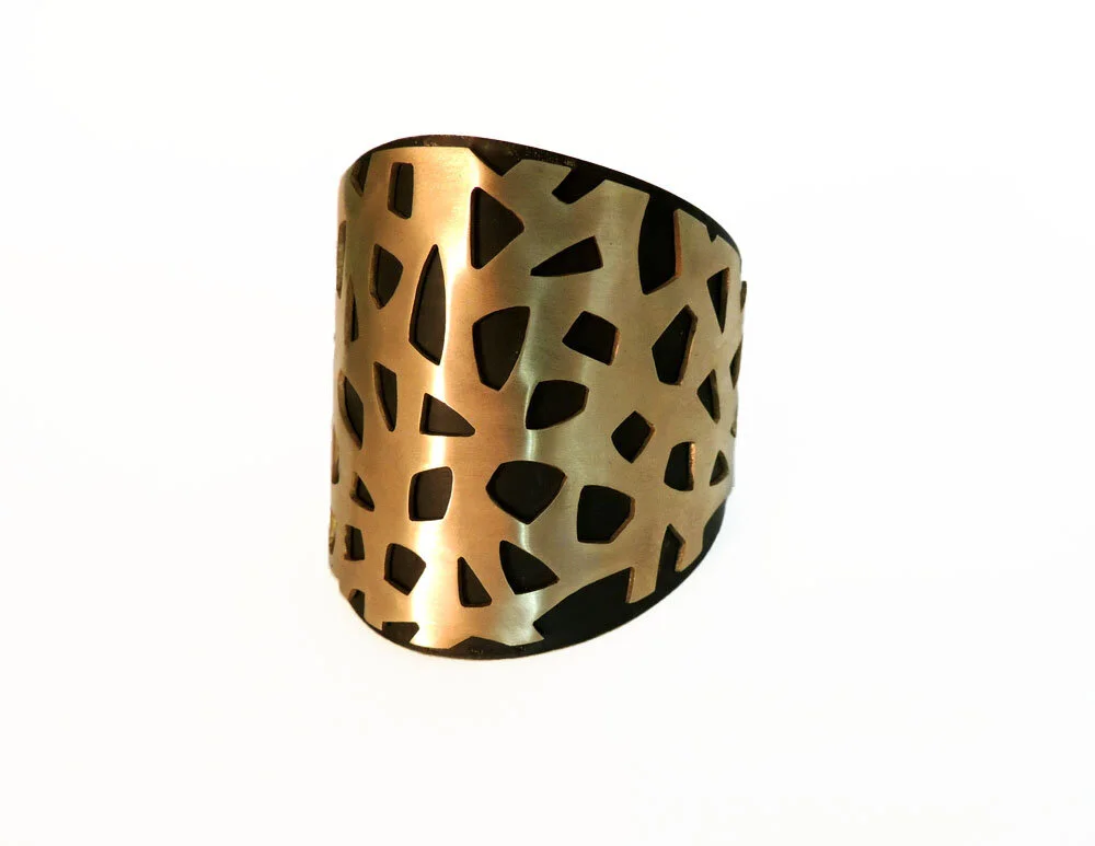  Cuff Bracelet  Brass and Patina   